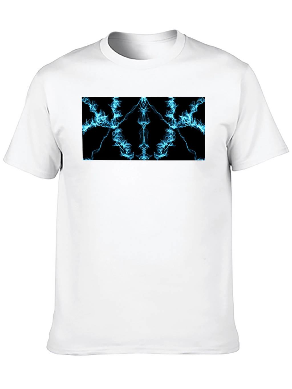 Electric Blue Lightning Graphic Black T-Shirt