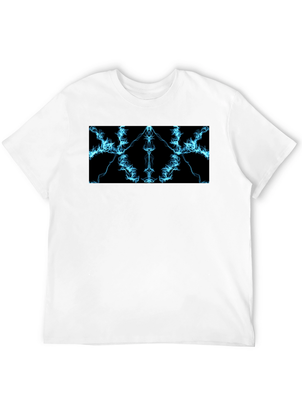 Electric Blue Lightning Graphic Black T-Shirt