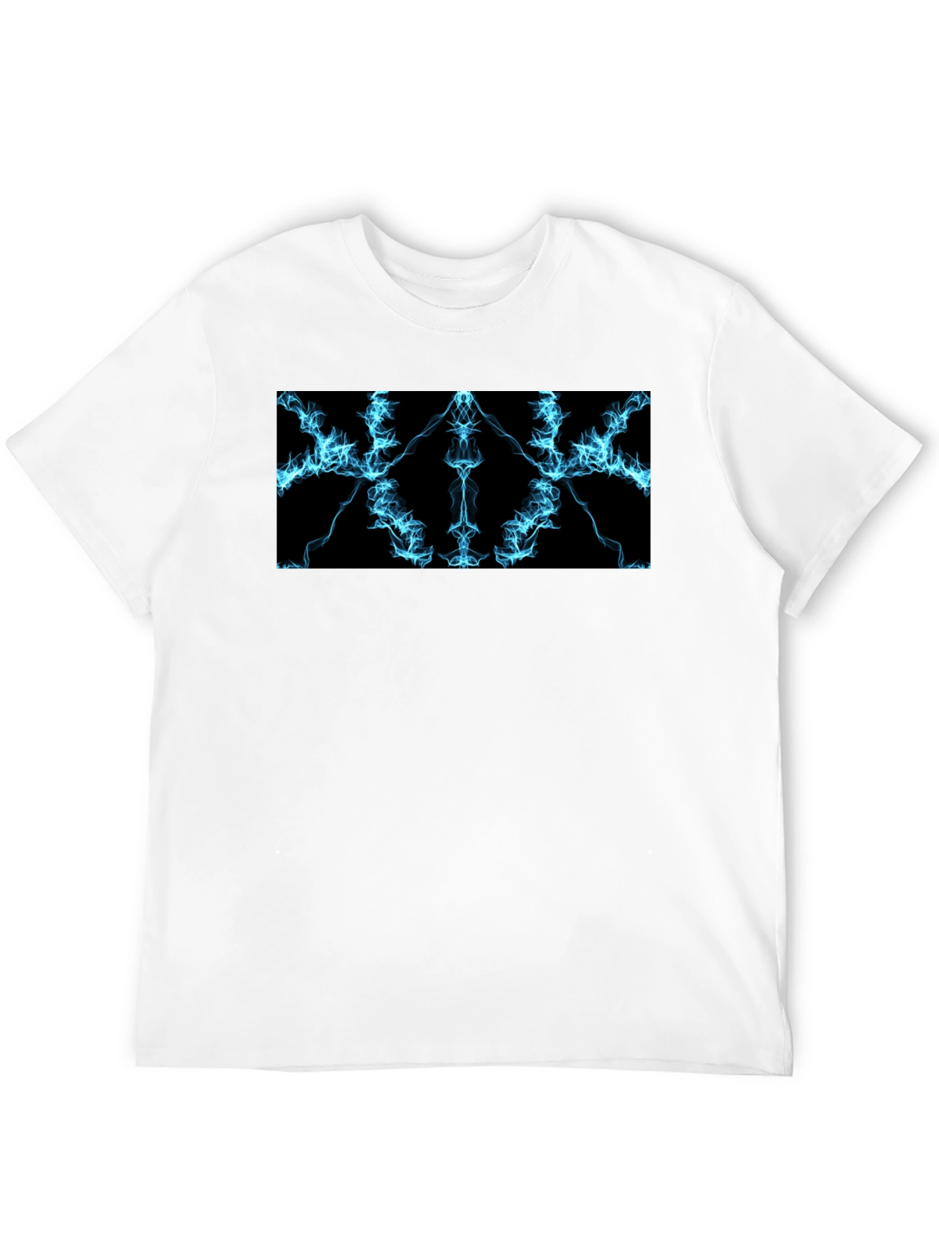 Electric Blue Lightning Graphic Black T-Shirt