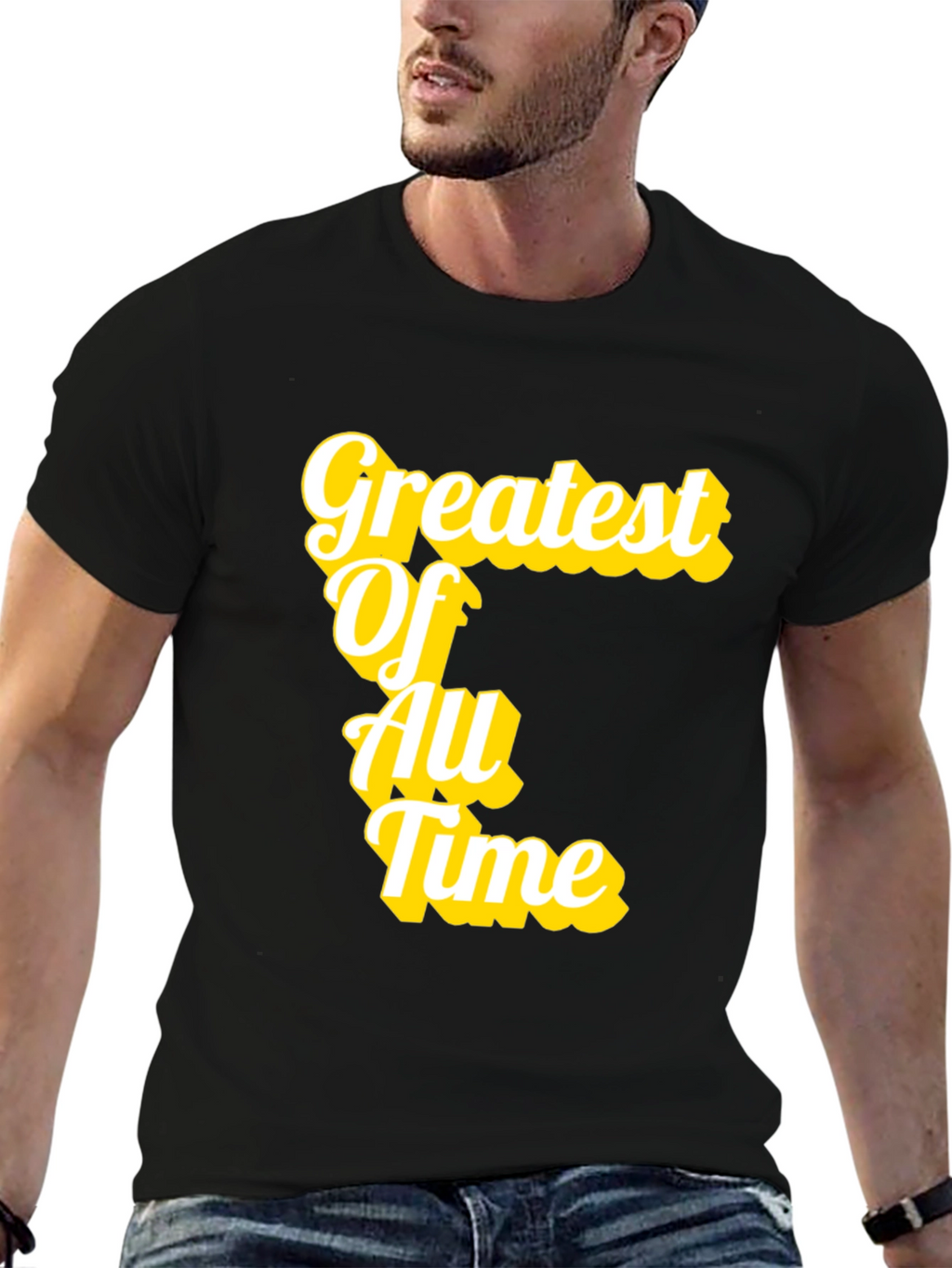 Greatest Of All Time T-Shirt Black Cotton