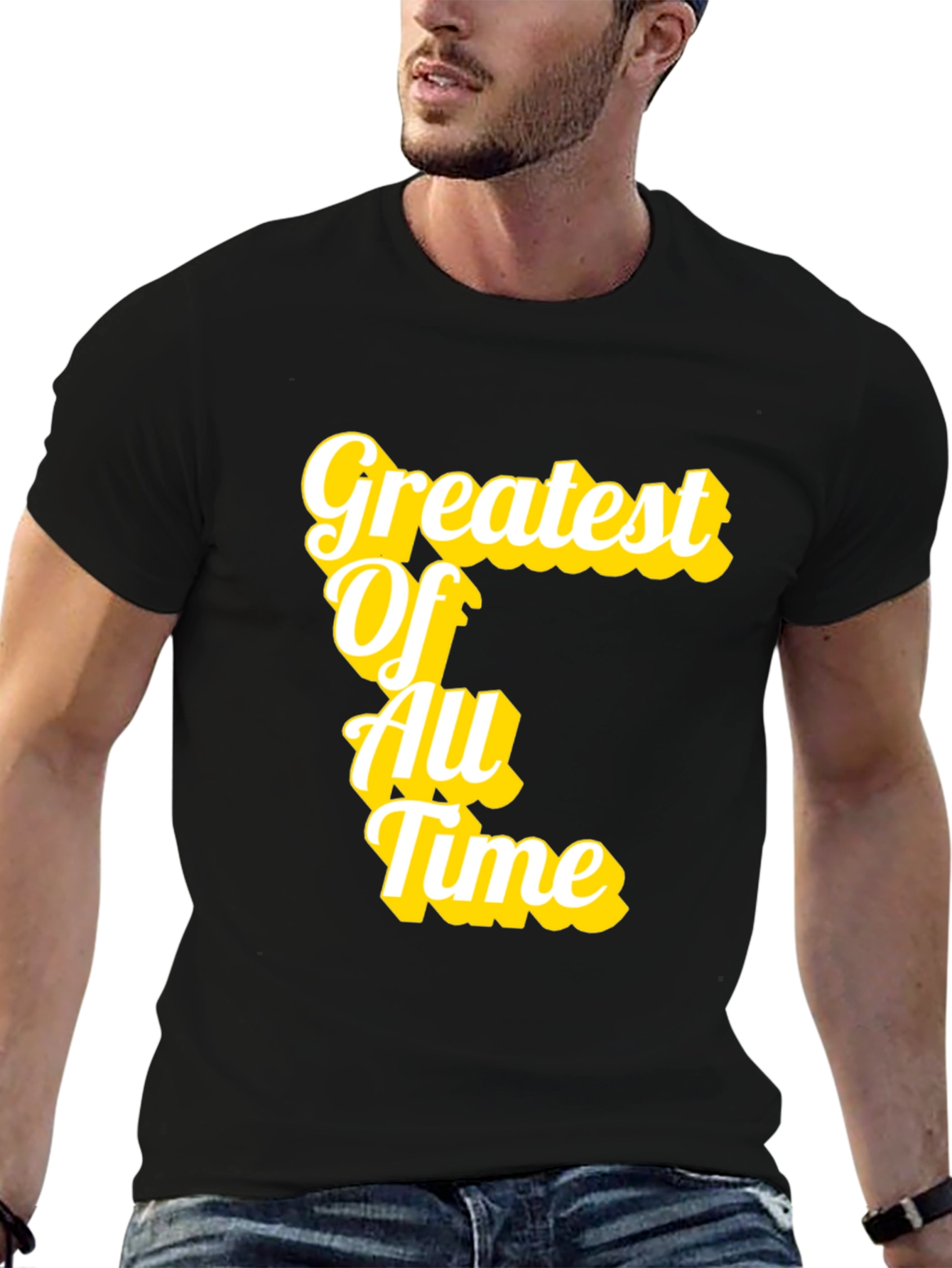 Greatest Of All Time T-Shirt Black Cotton