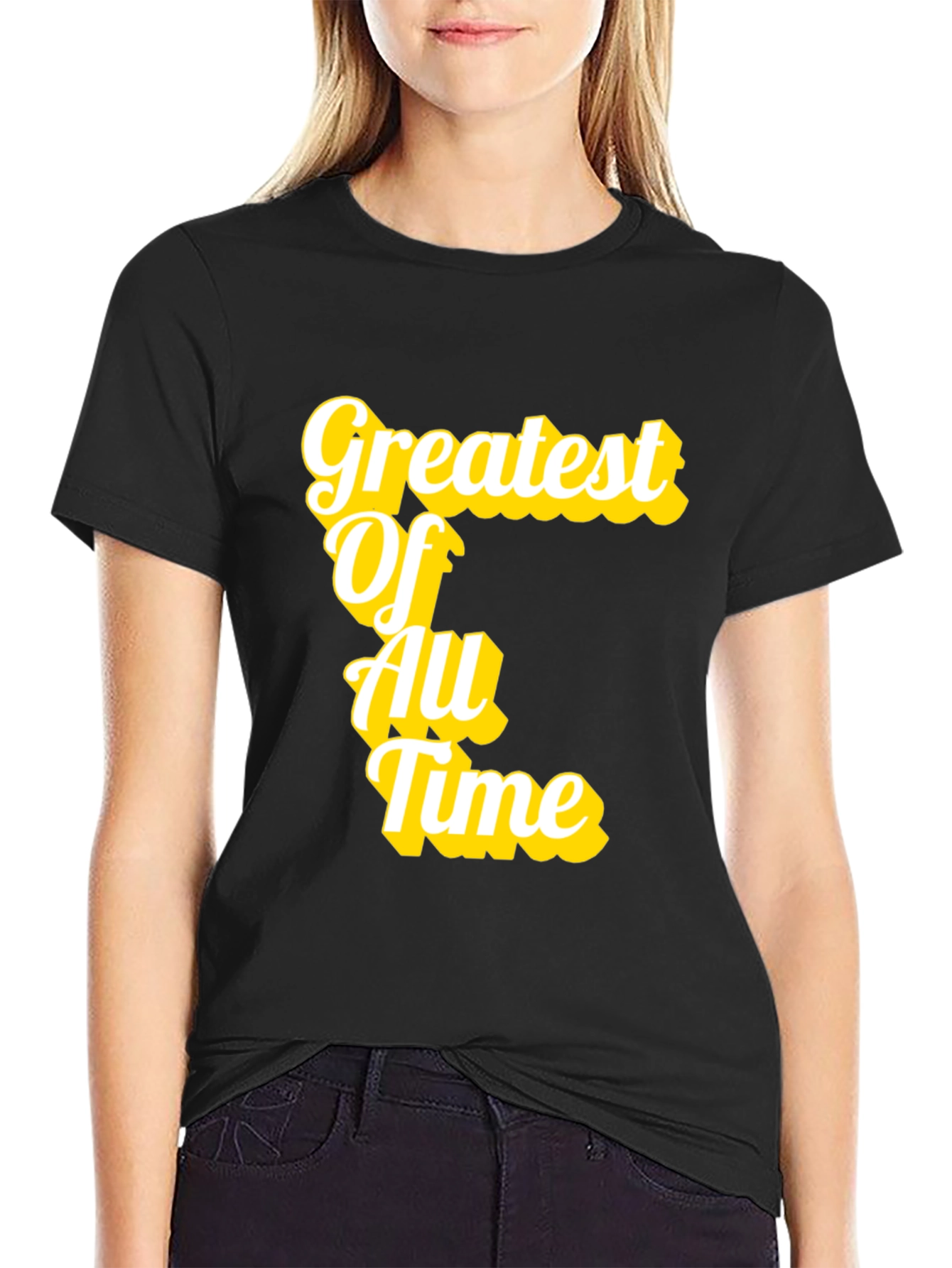 Greatest Of All Time T-Shirt Black Cotton
