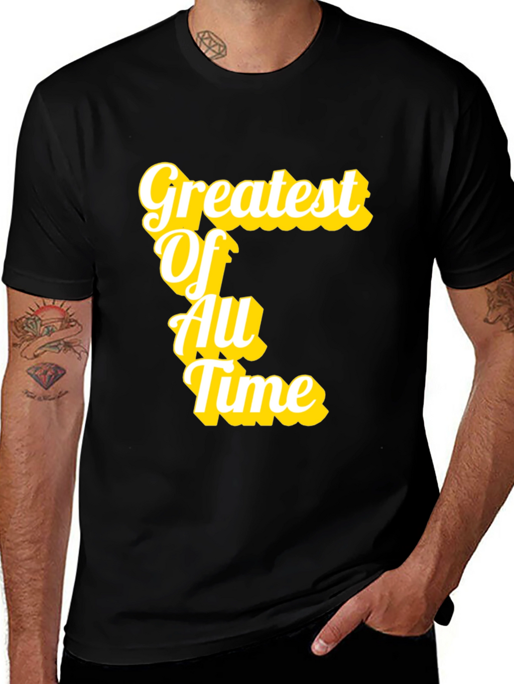 Greatest Of All Time T-Shirt Black Cotton
