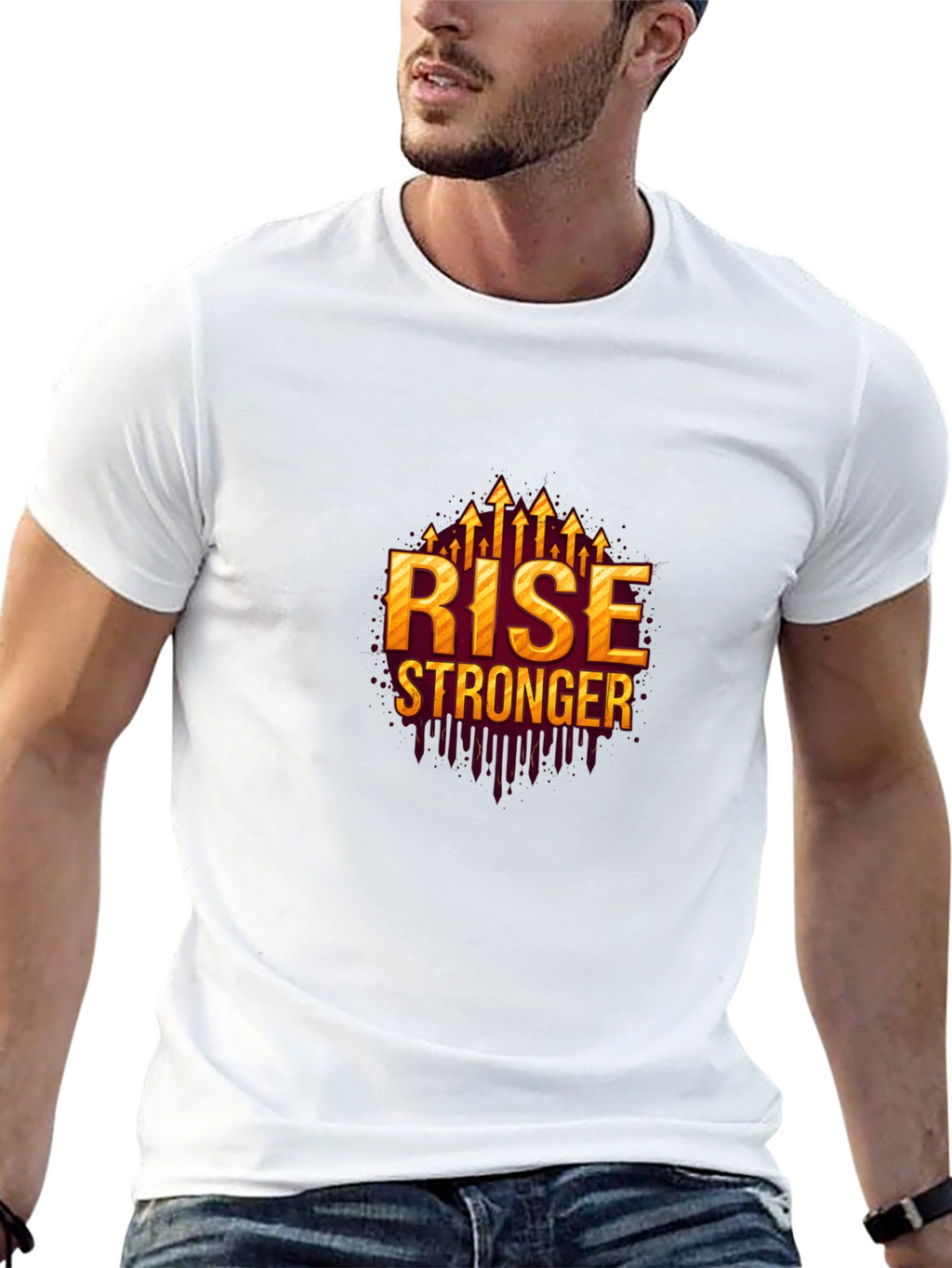 Rise Stronger Graphic Black T-Shirt