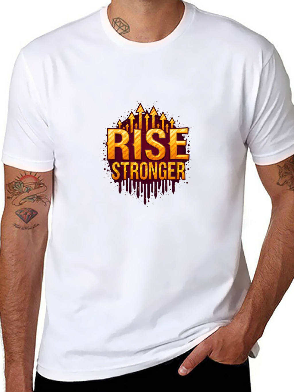 Rise Stronger Graphic Black T-Shirt