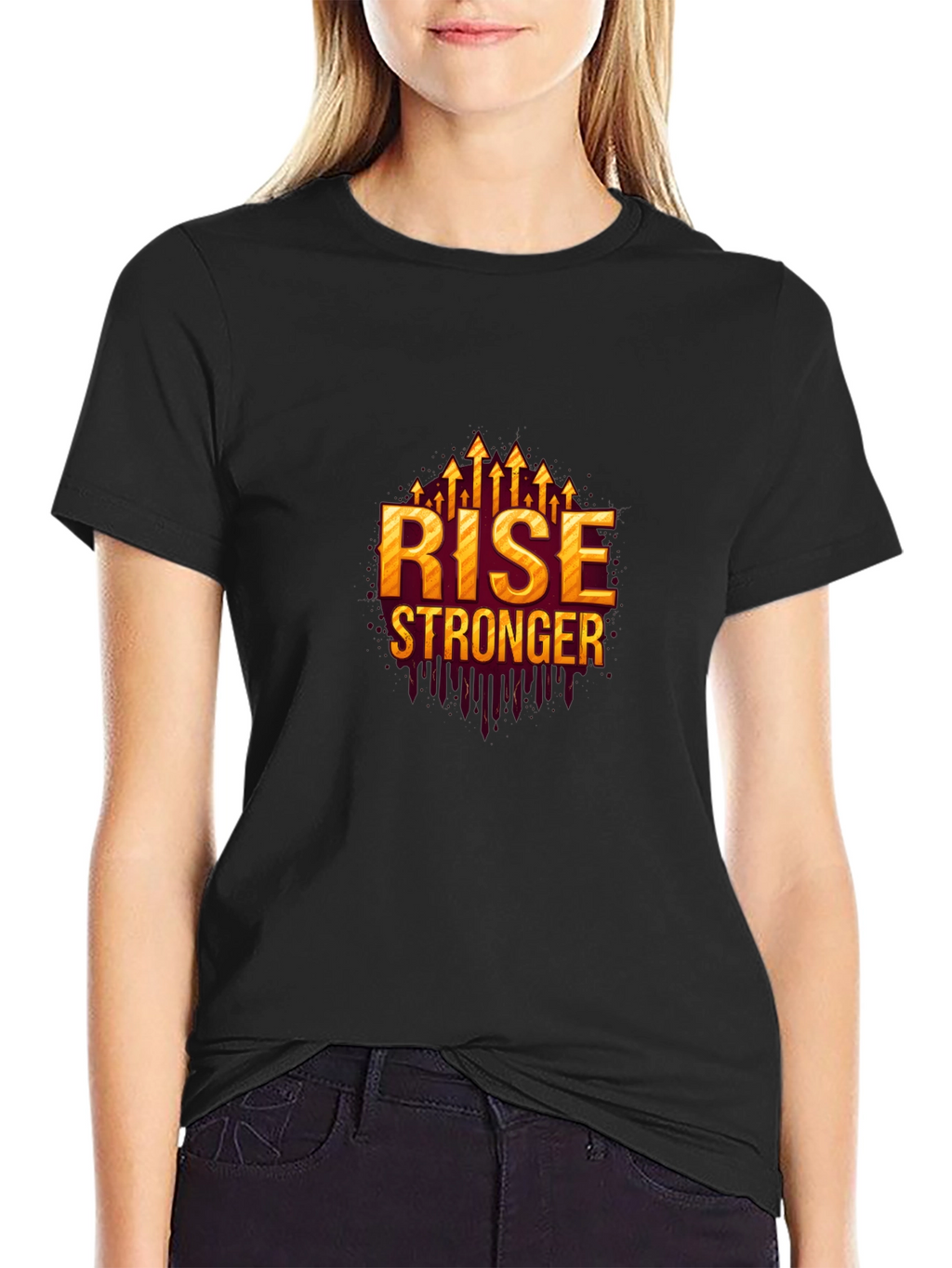 Rise Stronger Graphic Black T-Shirt