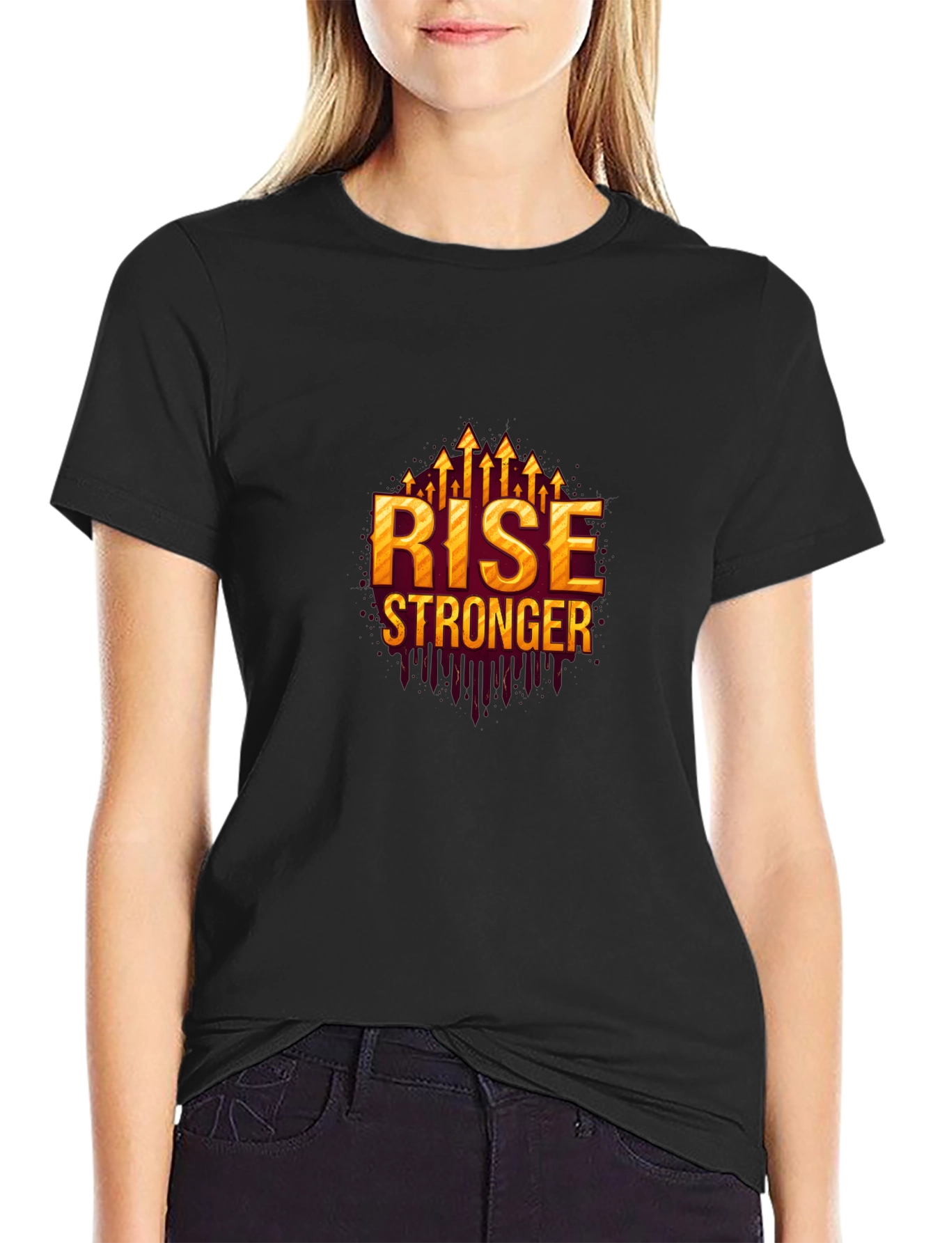Rise Stronger Graphic Black T-Shirt