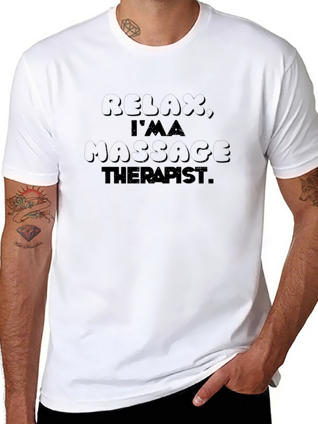 Relax Im A Massage Therapist Black T-Shirt