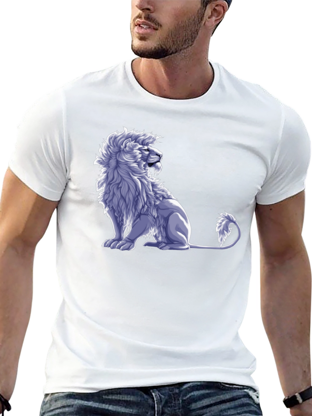 Lion Graphic Tee - Black Cotton Blend