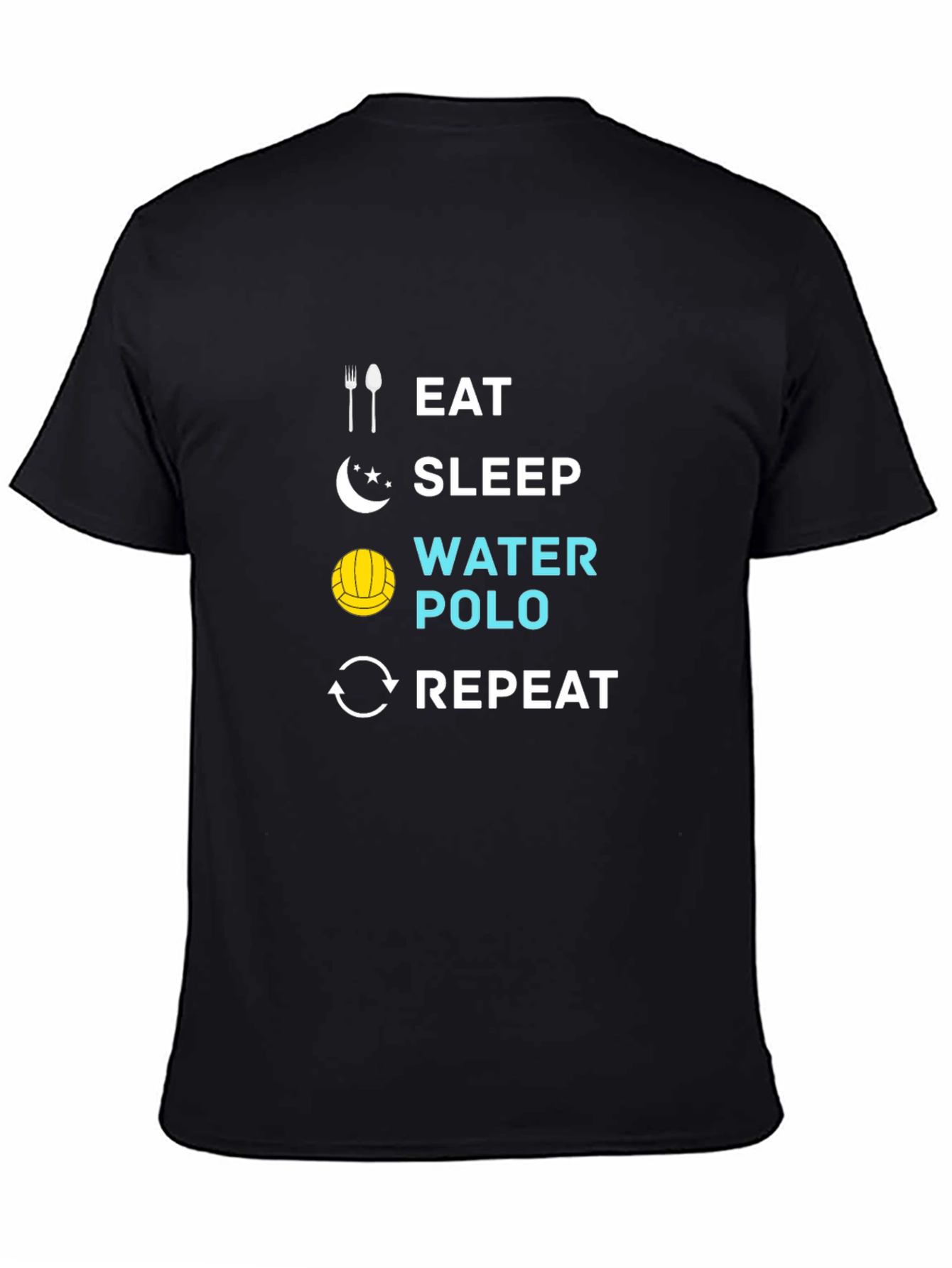 Eat Sleep Water Polo Repeat Black T-Shirt