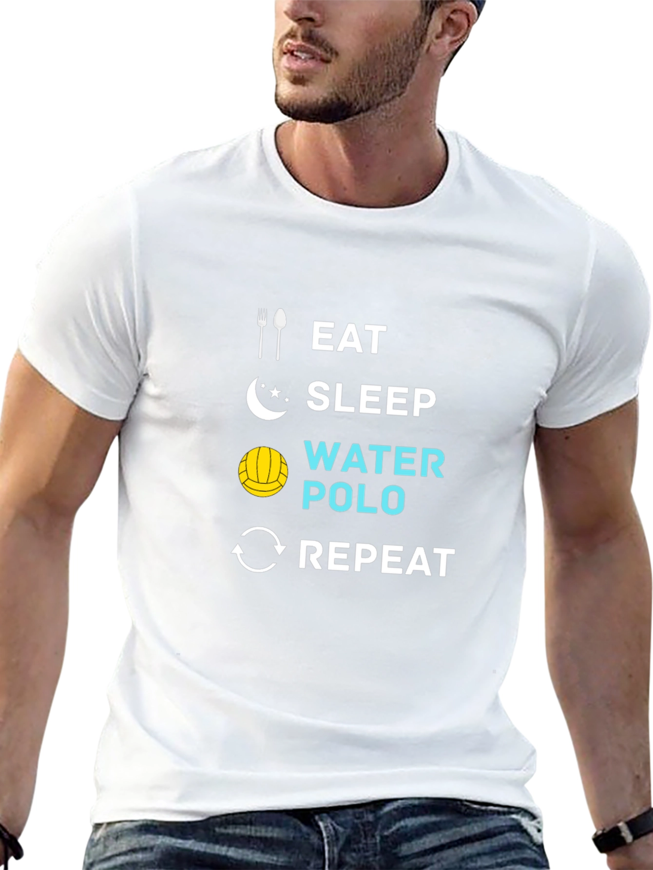 Eat Sleep Water Polo Repeat Black T-Shirt