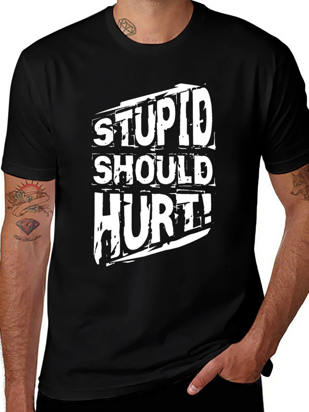 Stupid Should Hurt! Black Graphic Tee