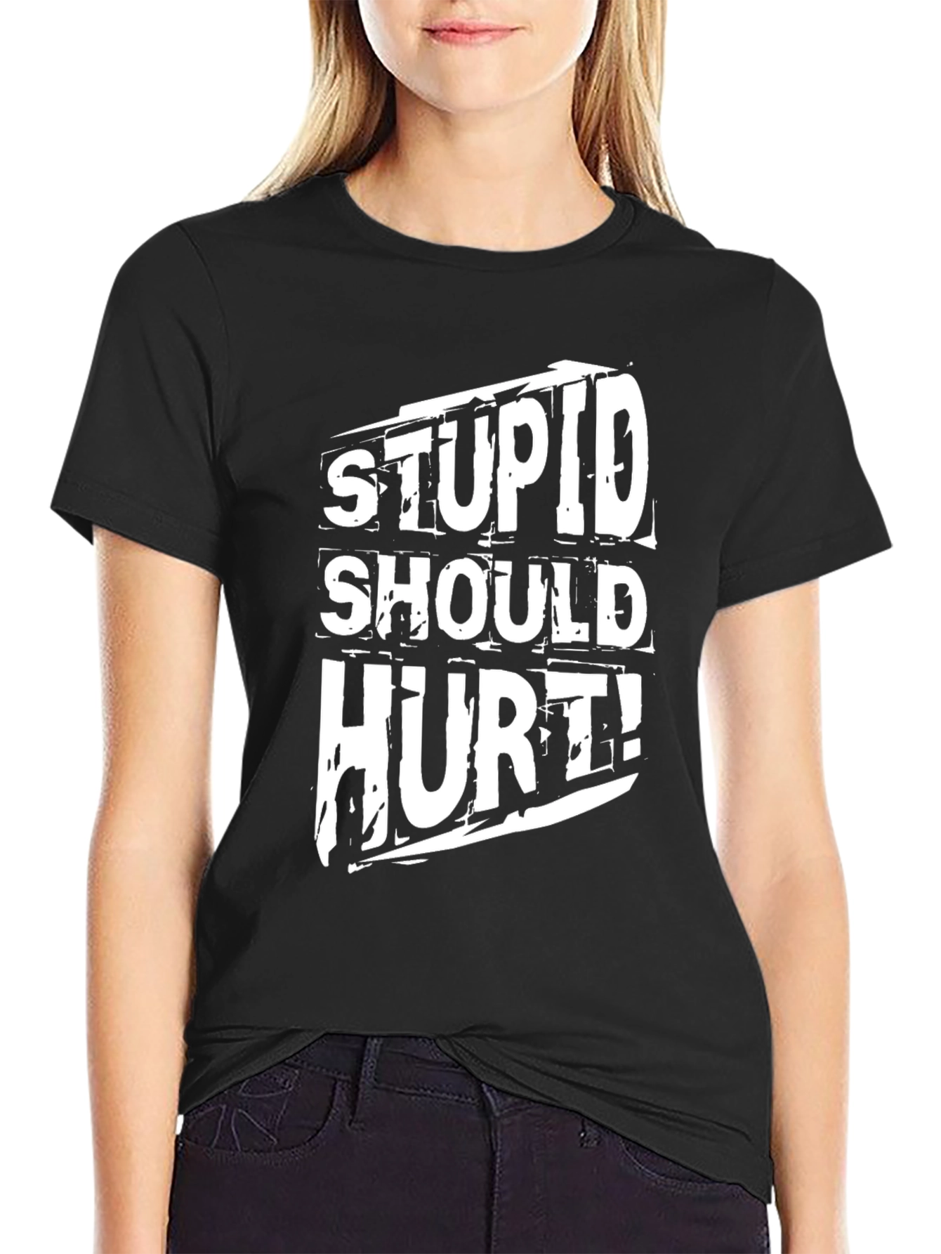 Stupid Should Hurt! Black Graphic Tee