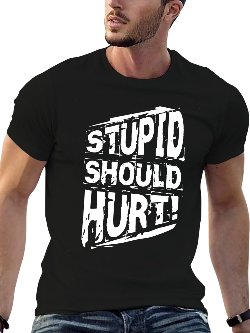 Stupid Should Hurt! Black Graphic Tee