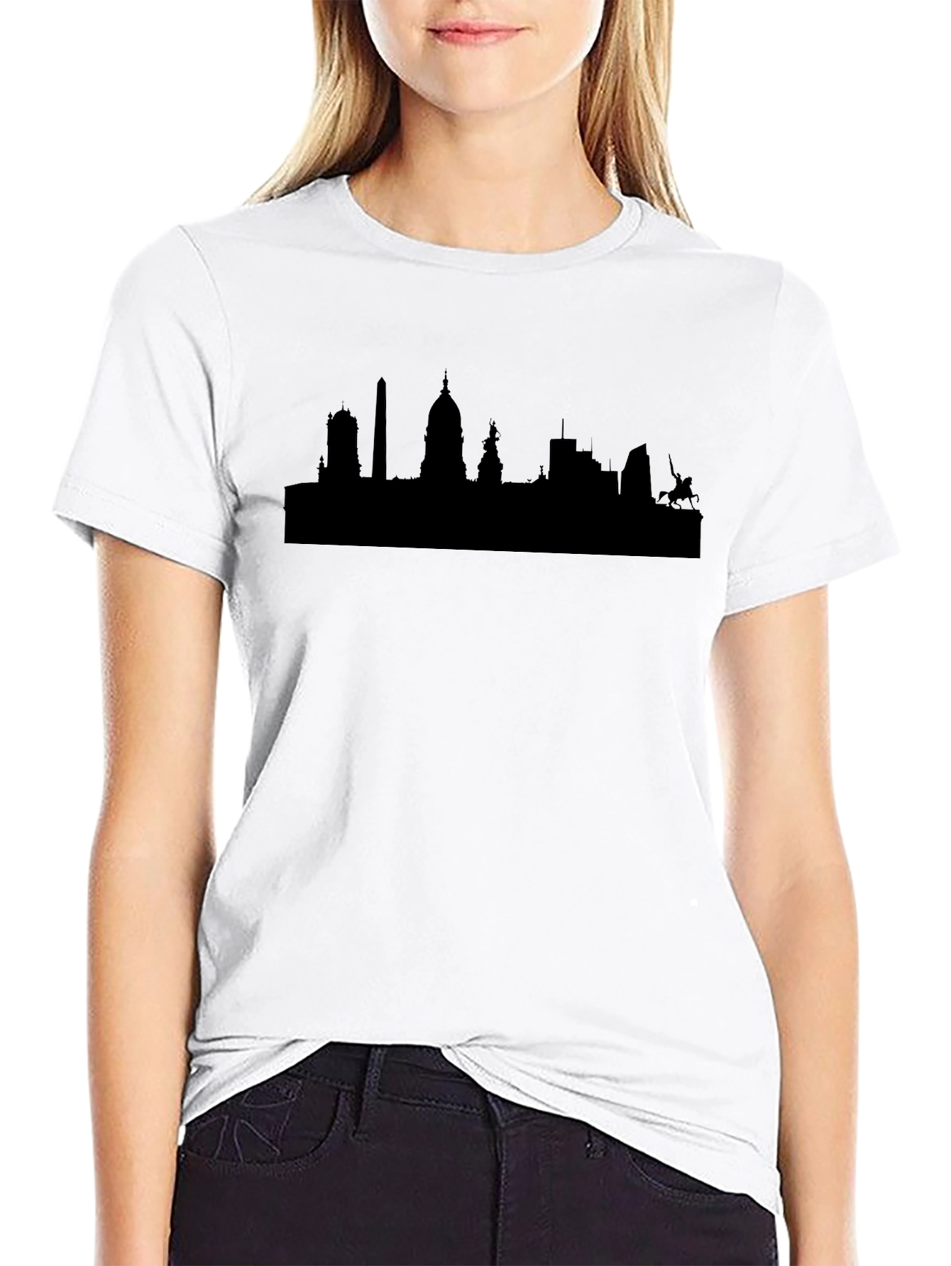 Cityscape Silhouette T-Shirt - Classic Black Tee