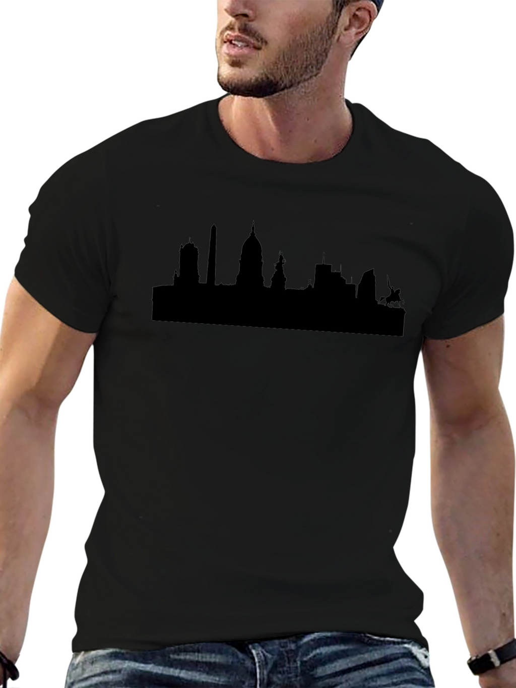 Cityscape Silhouette T-Shirt - Classic Black Tee