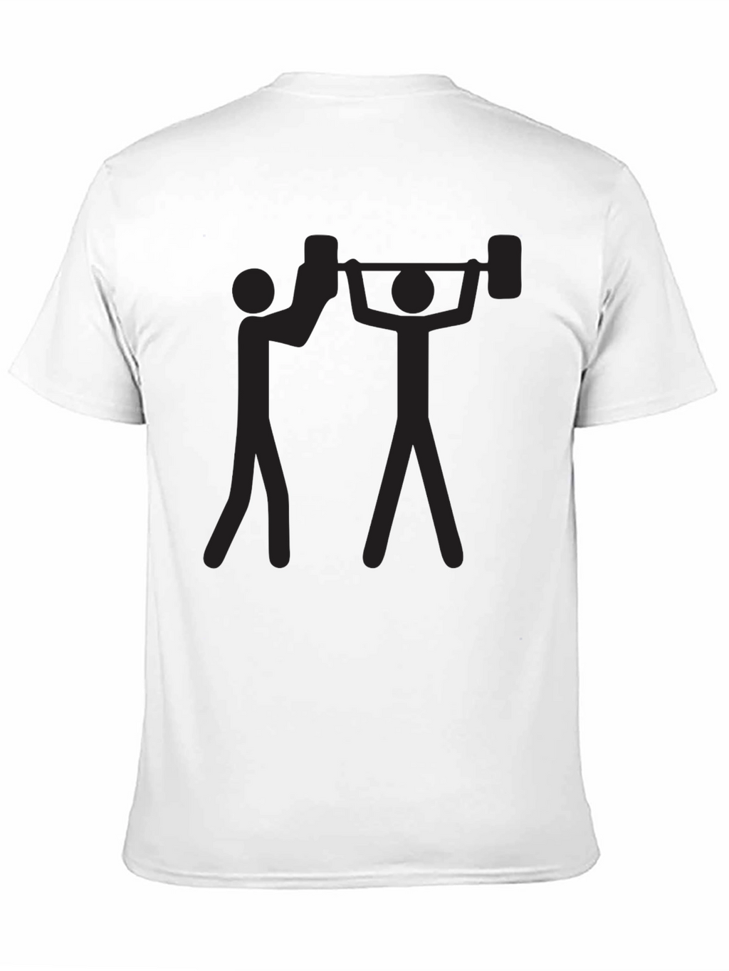 Funny Stick Figure Weightlifting Black T-Shirt