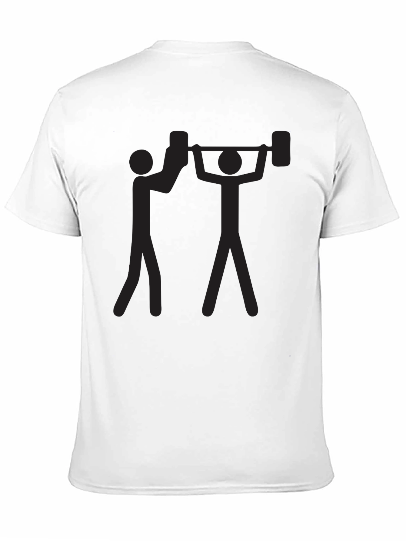 Funny Stick Figure Weightlifting Black T-Shirt
