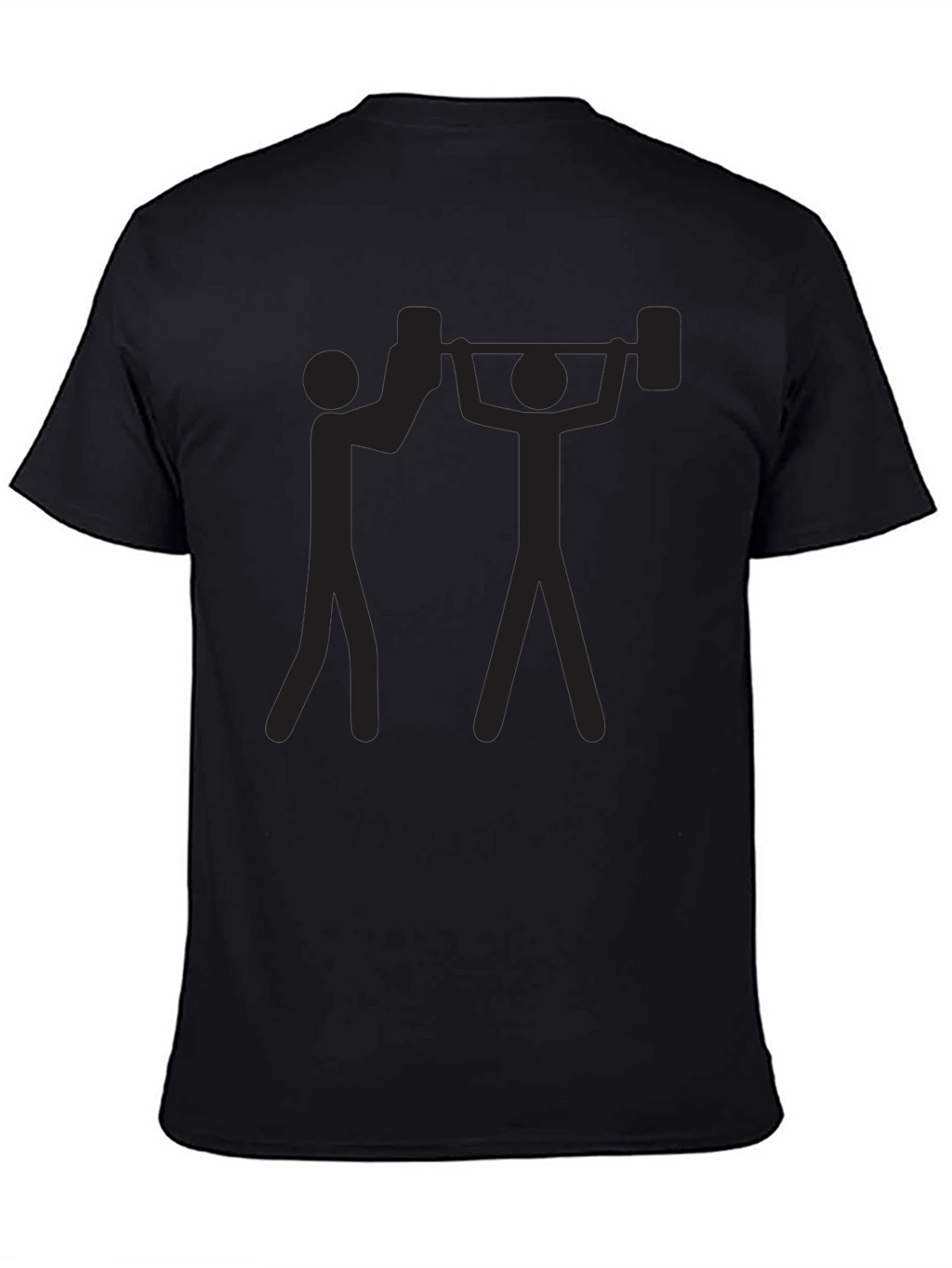 Funny Stick Figure Weightlifting Black T-Shirt