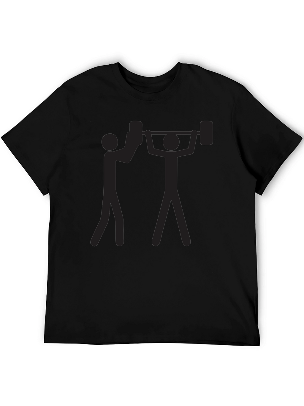 Funny Stick Figure Weightlifting Black T-Shirt