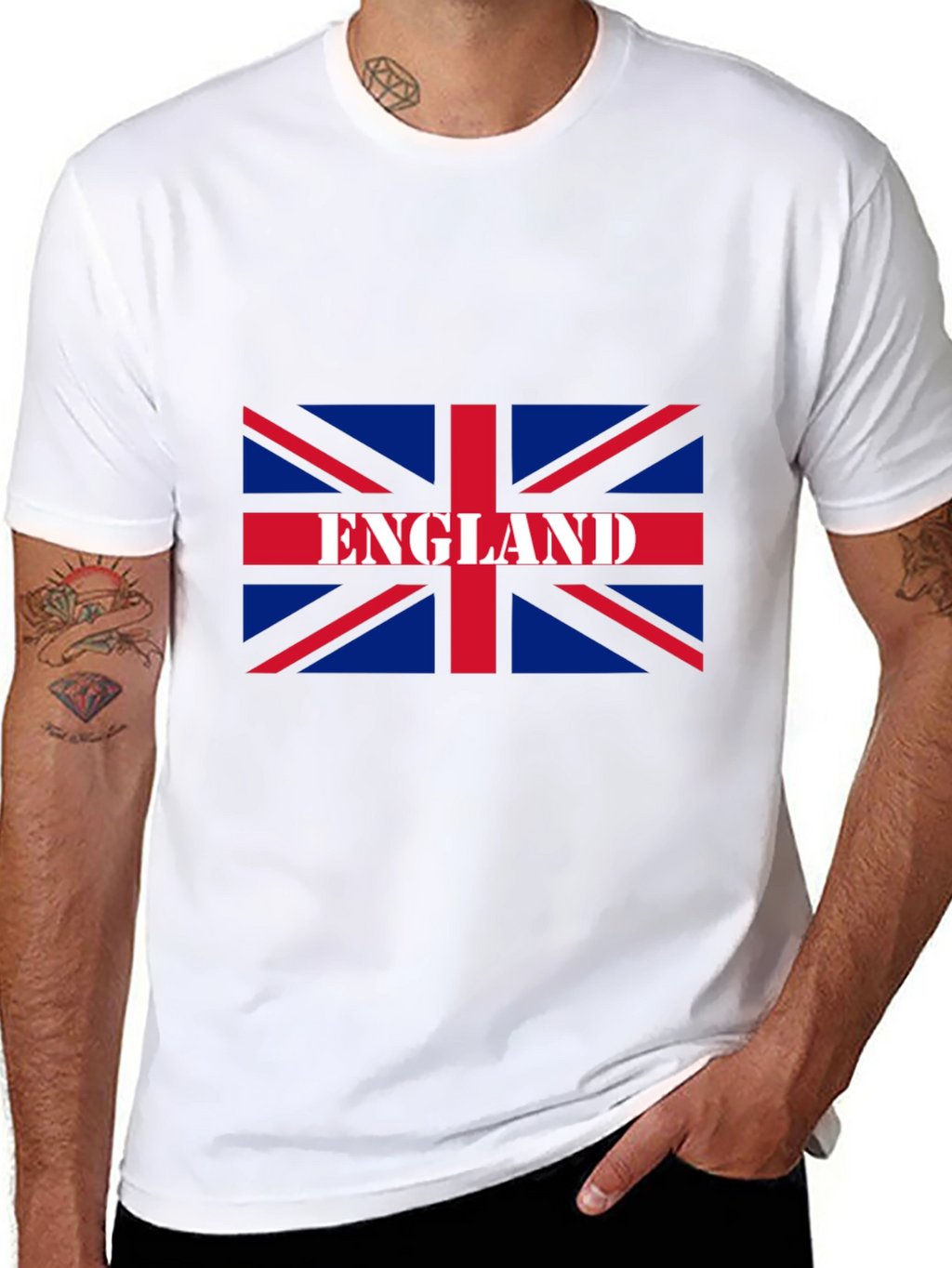 England Flag Graphic T-Shirt - Black
