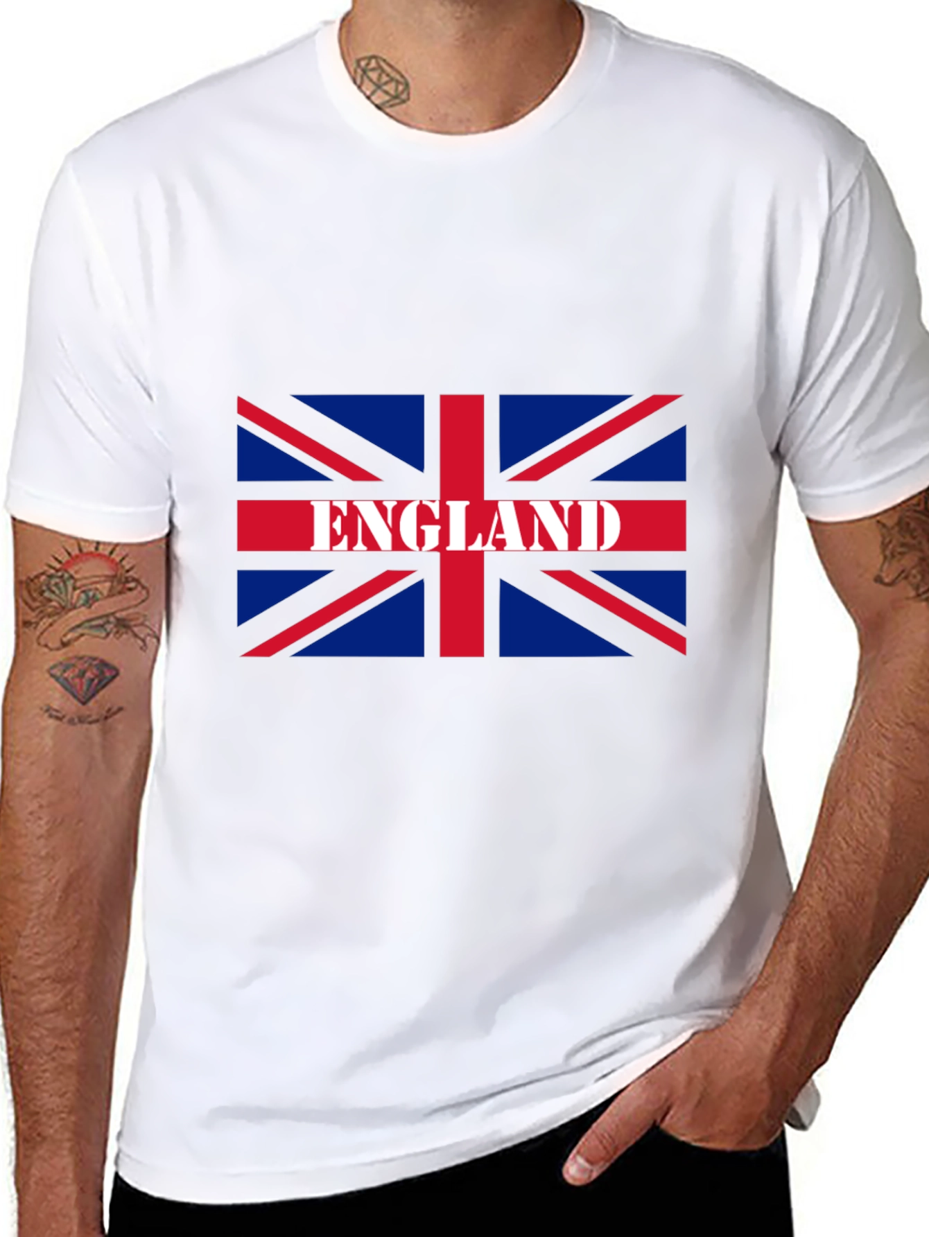 England Flag Graphic T-Shirt - Black