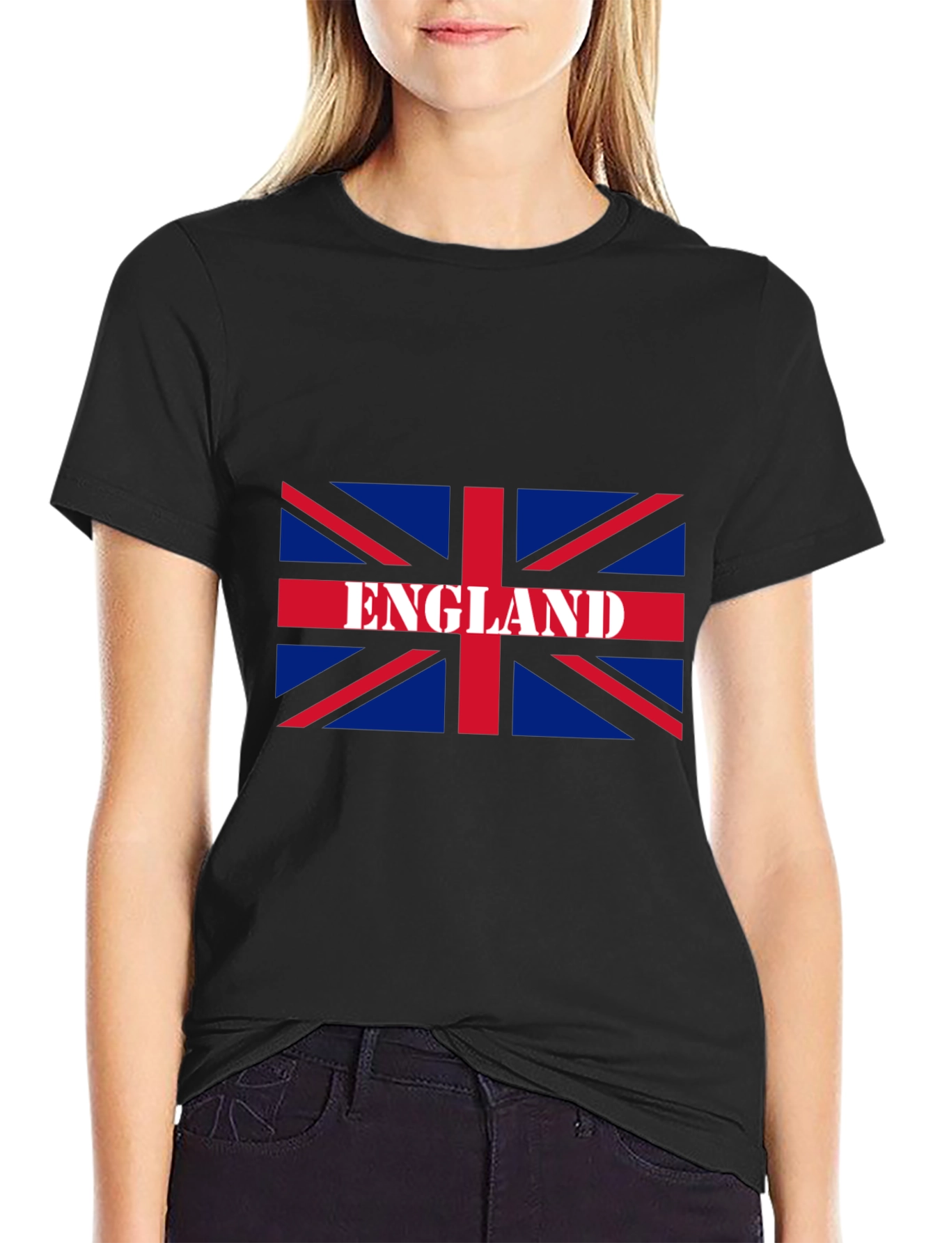England Flag Graphic T-Shirt - Black