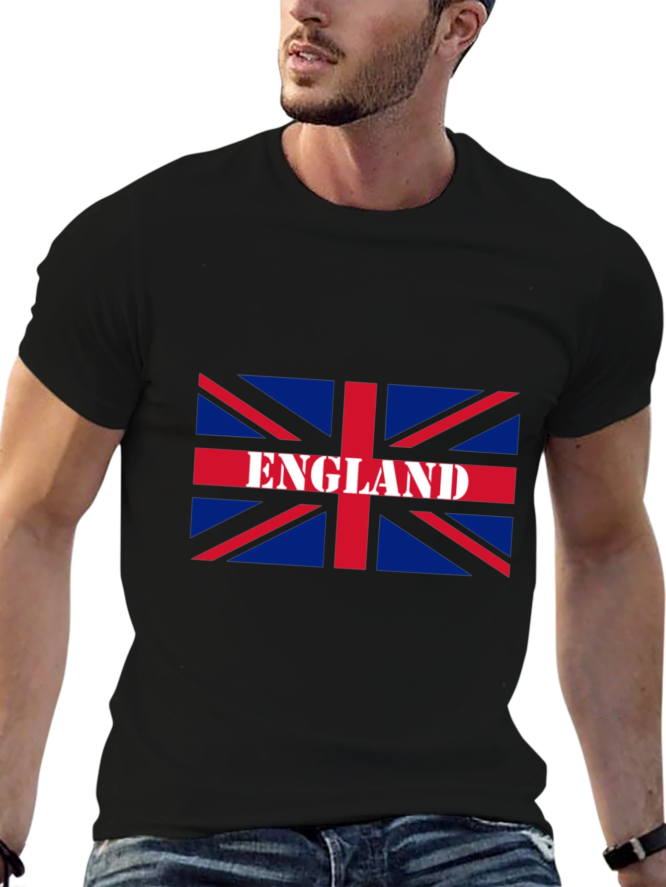 England Flag Graphic T-Shirt - Black