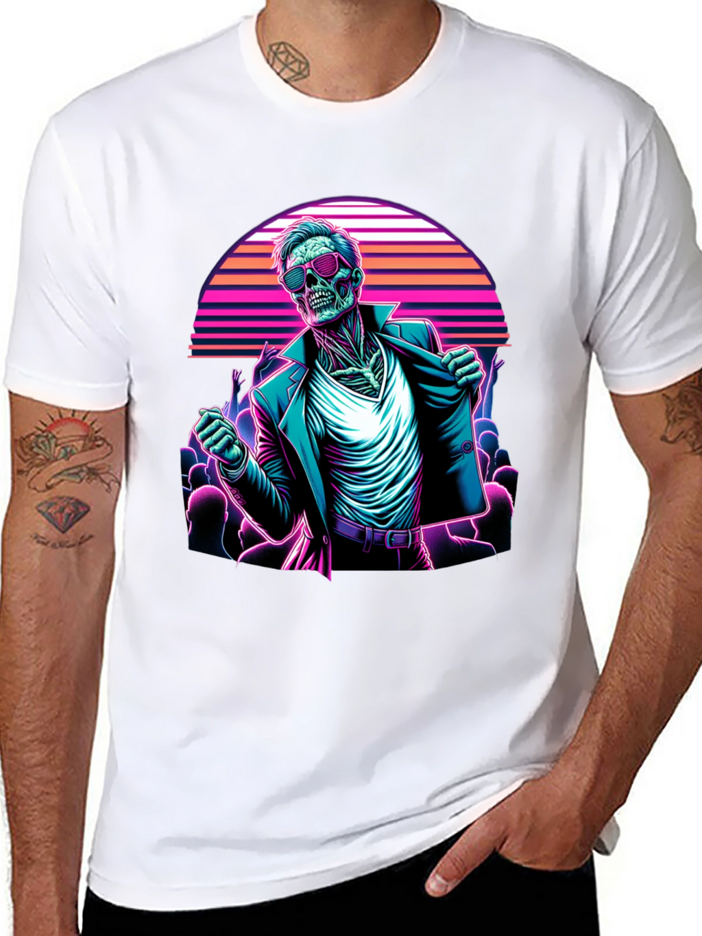 Retro Synthwave Zombie T-Shirt