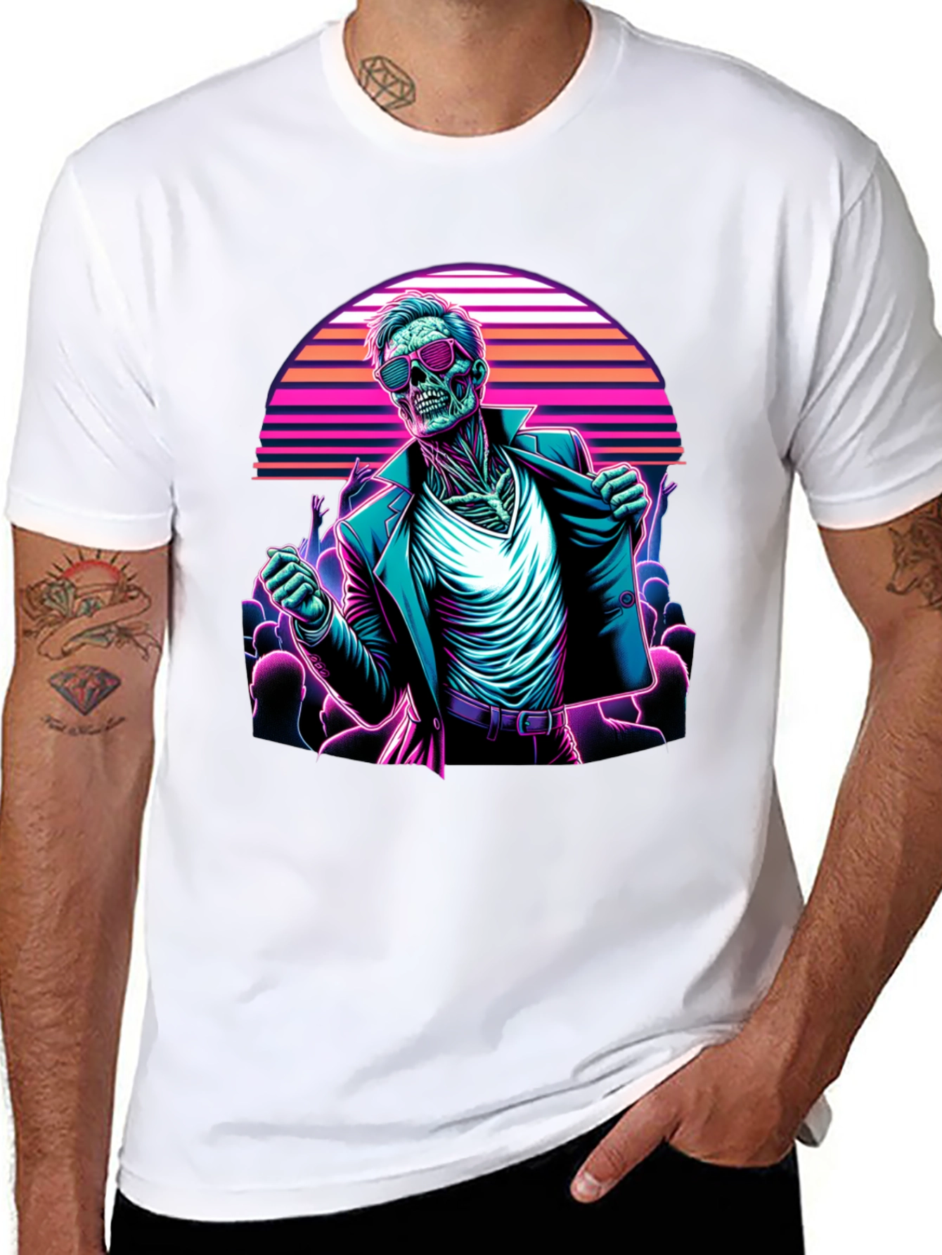 Retro Synthwave Zombie T-Shirt