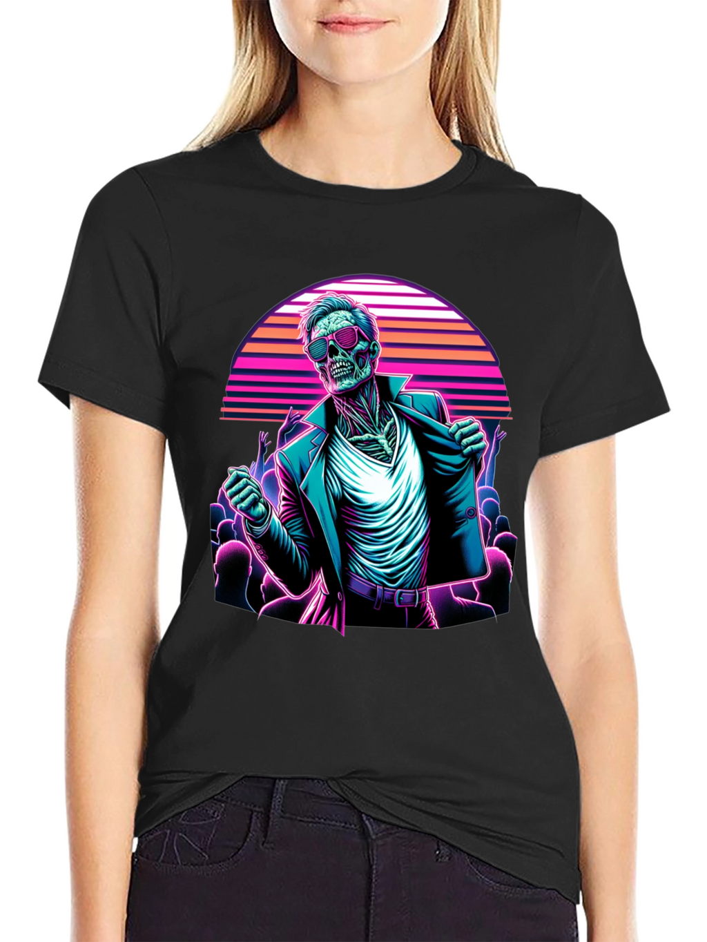 Retro Synthwave Zombie T-Shirt