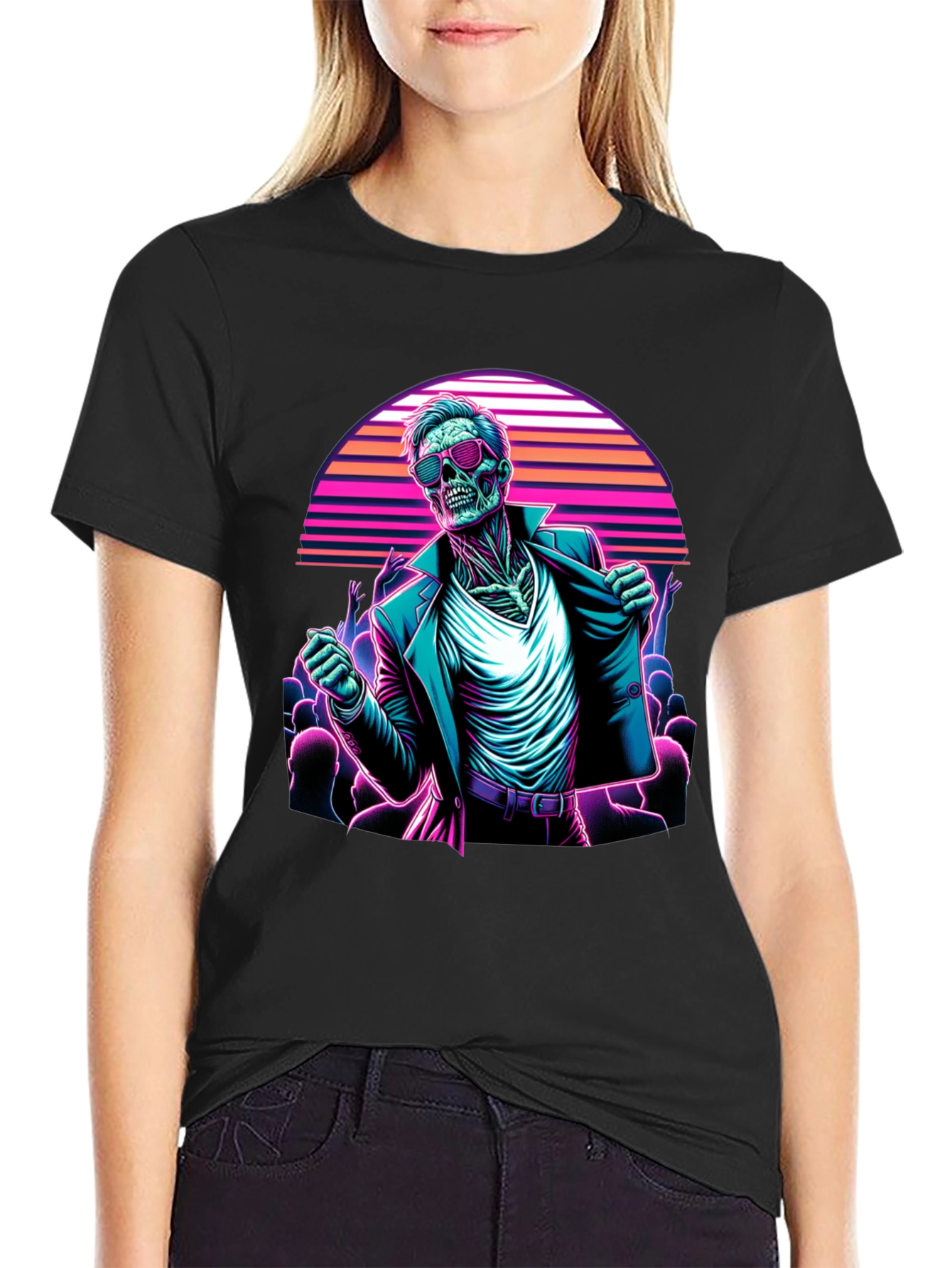 Retro Synthwave Zombie T-Shirt