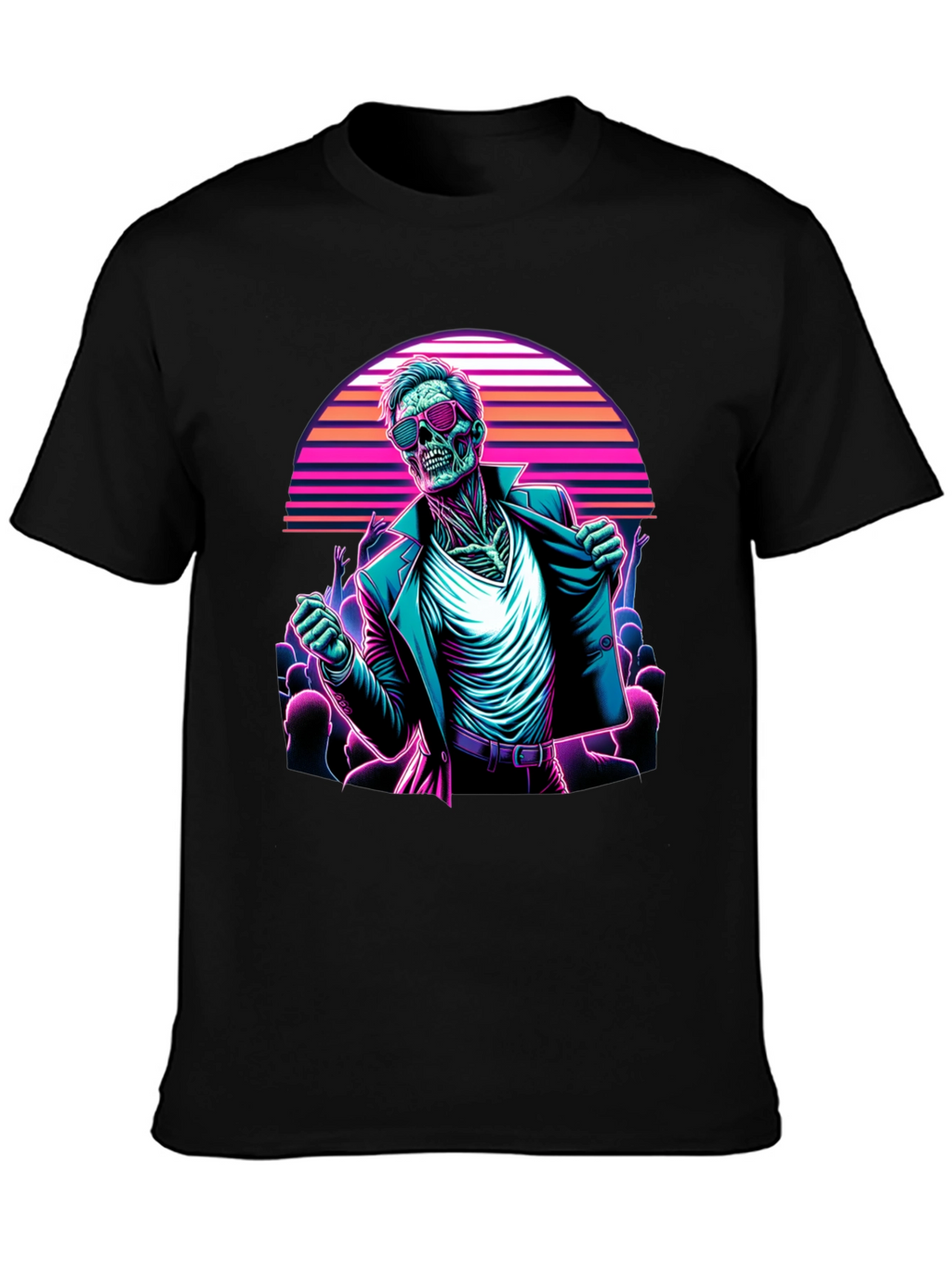 Retro Synthwave Zombie T-Shirt