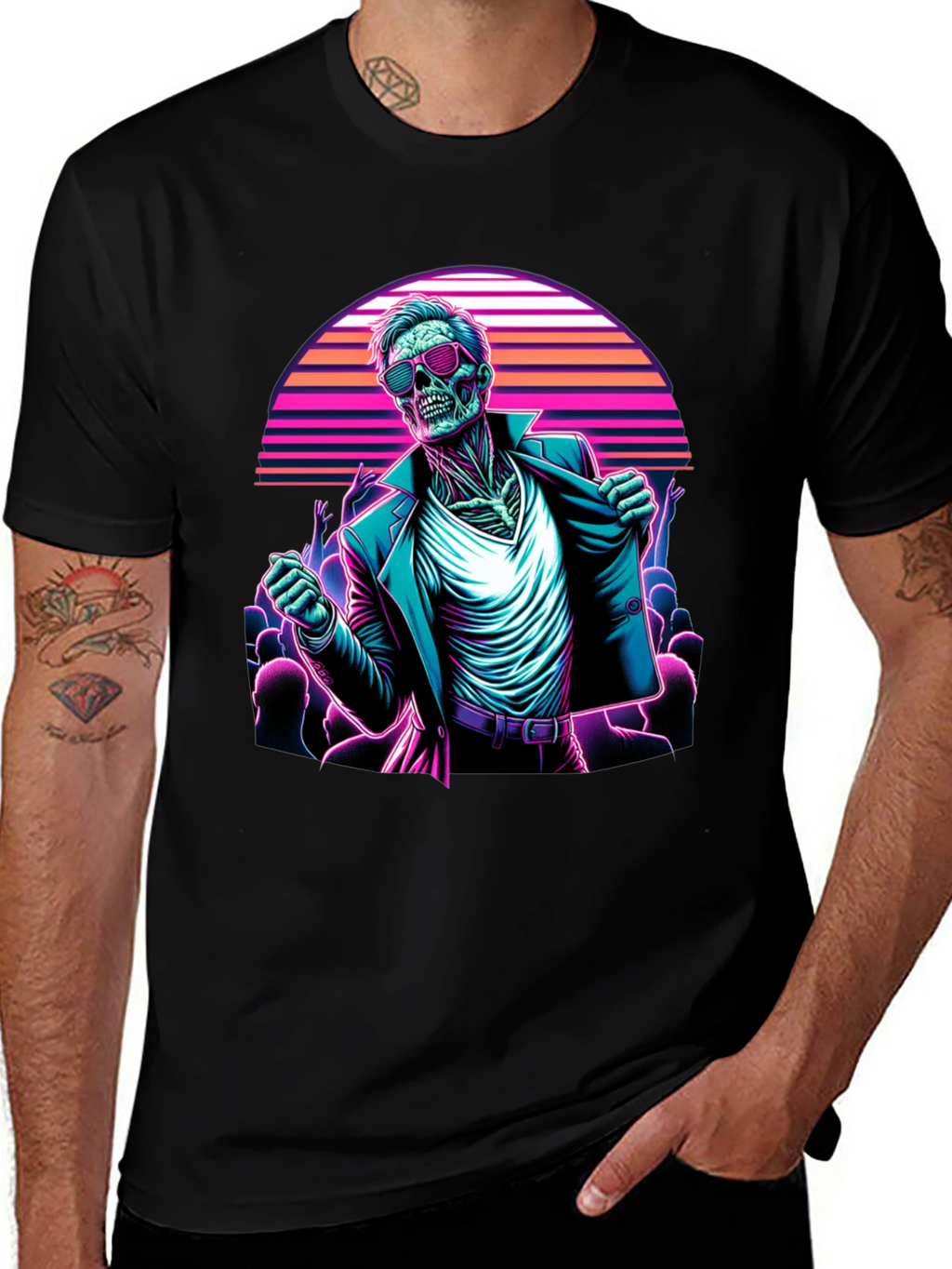 Retro Synthwave Zombie T-Shirt