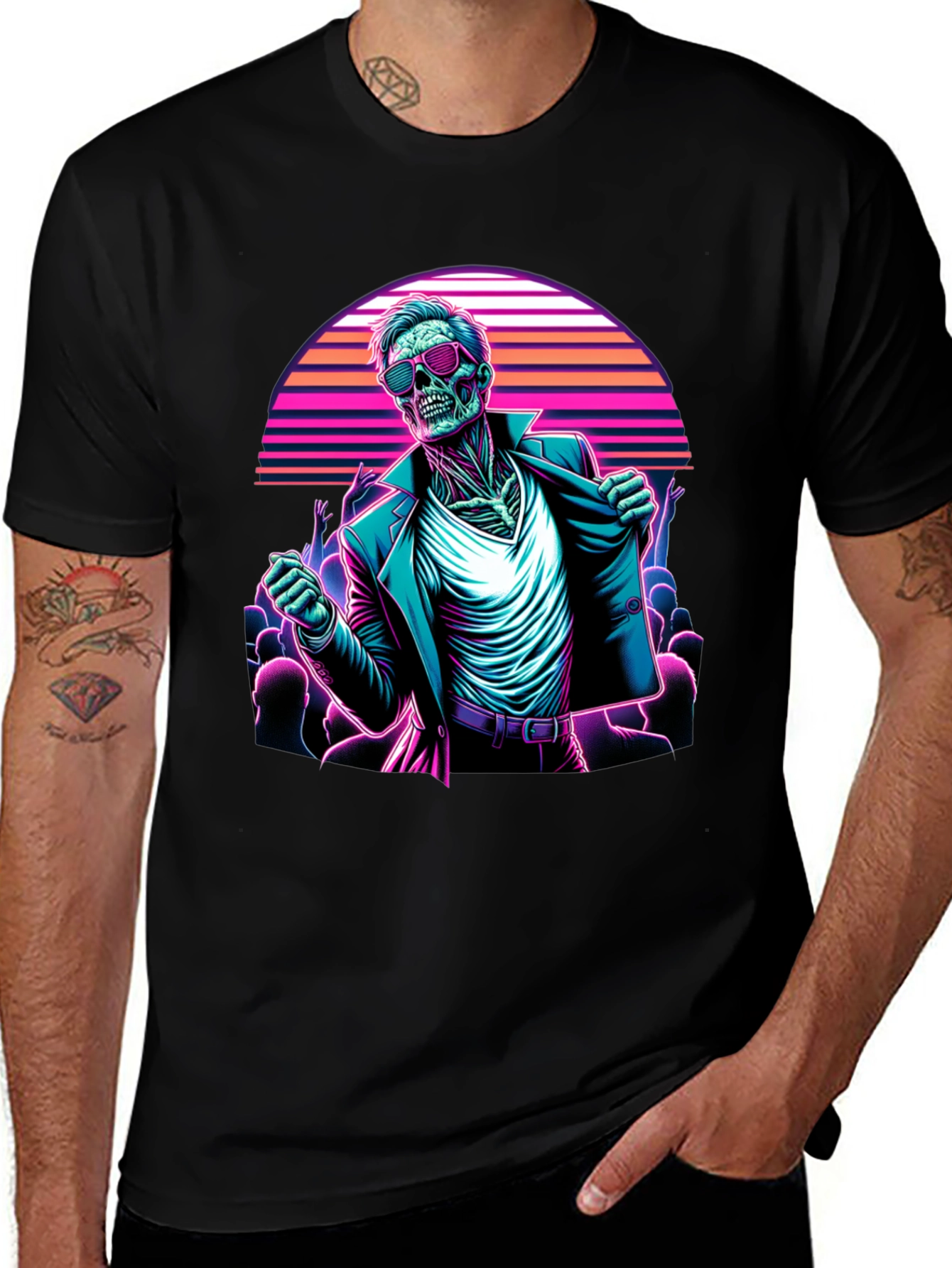 Retro Synthwave Zombie T-Shirt