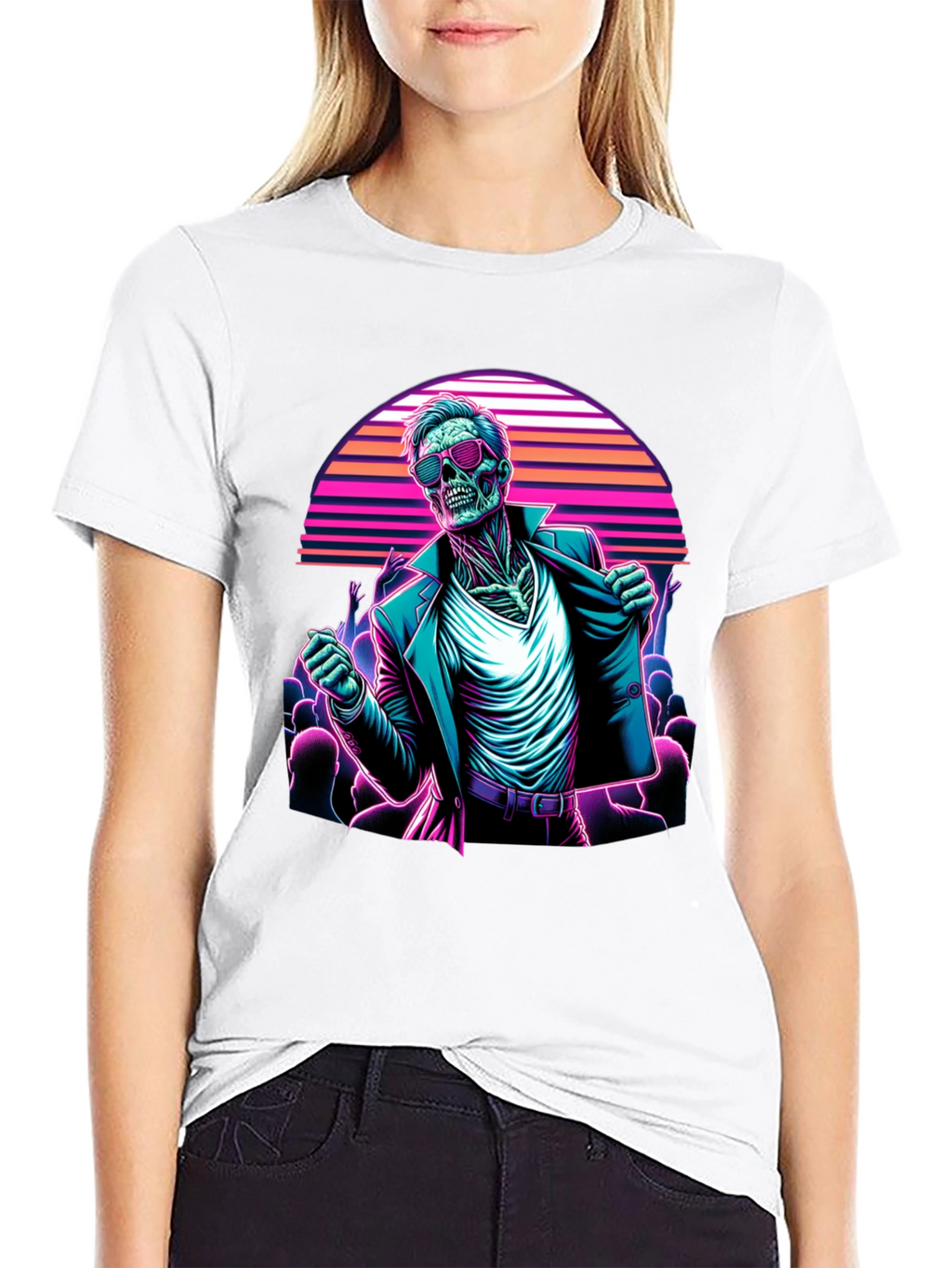Retro Synthwave Zombie T-Shirt