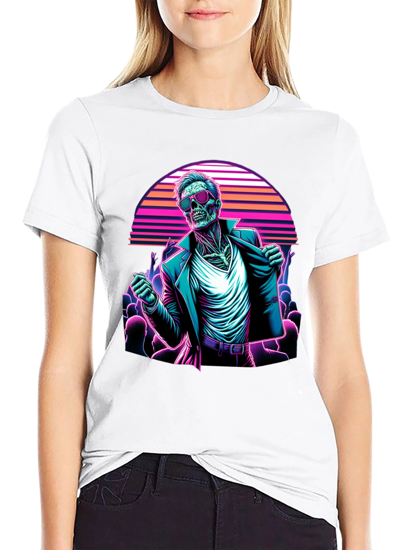 Retro Synthwave Zombie T-Shirt