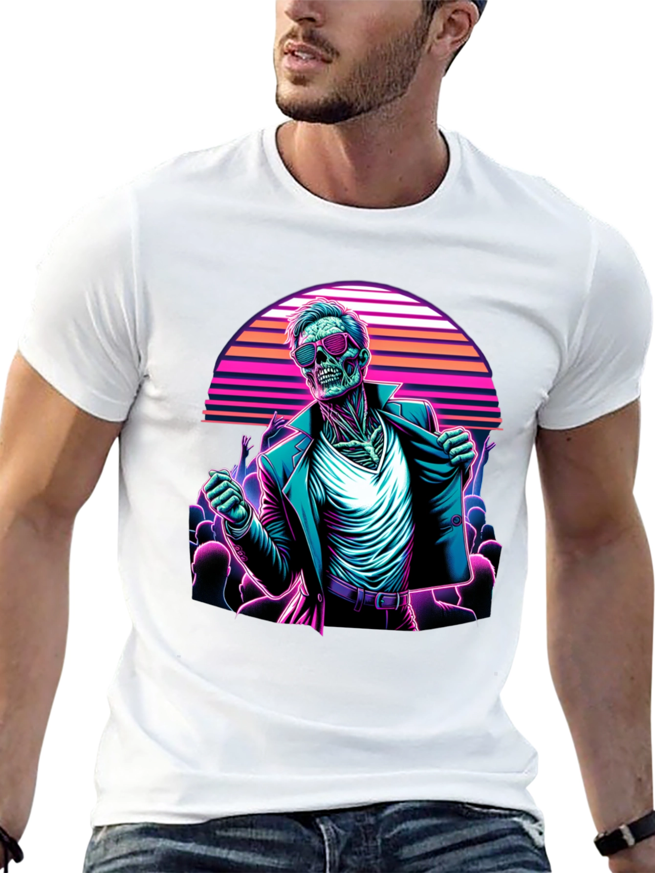 Retro Synthwave Zombie T-Shirt