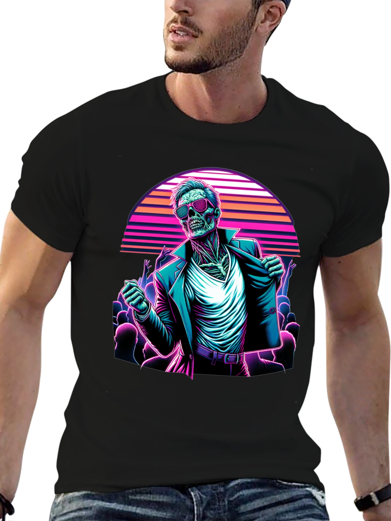 Retro Synthwave Zombie T-Shirt