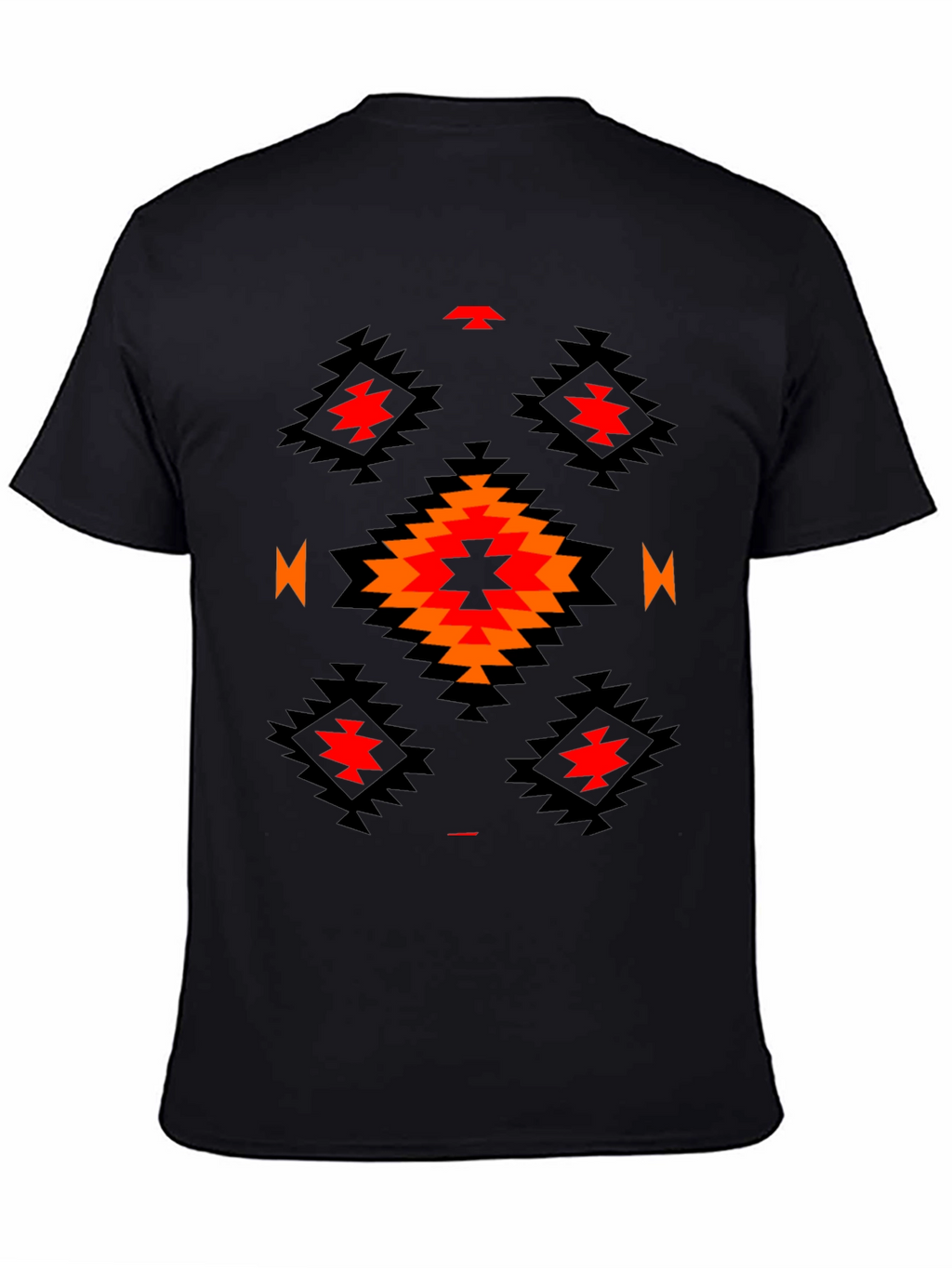 Aztec Tribal Print T-Shirt - Black