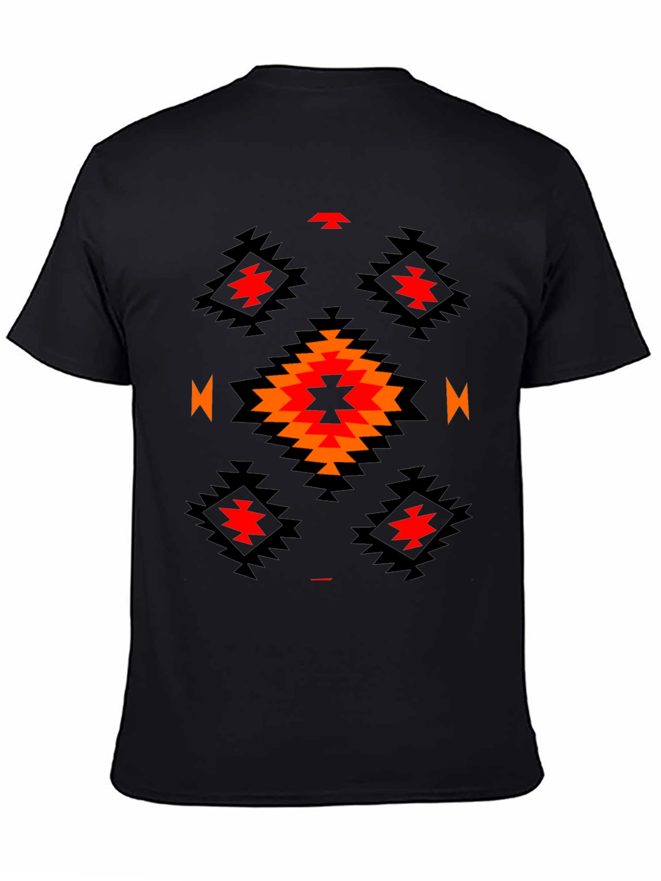 Aztec Tribal Print T-Shirt - Black