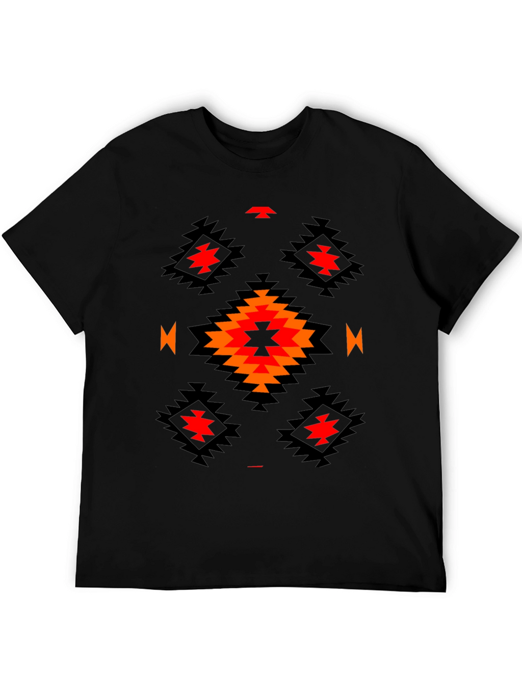 Aztec Tribal Print T-Shirt - Black