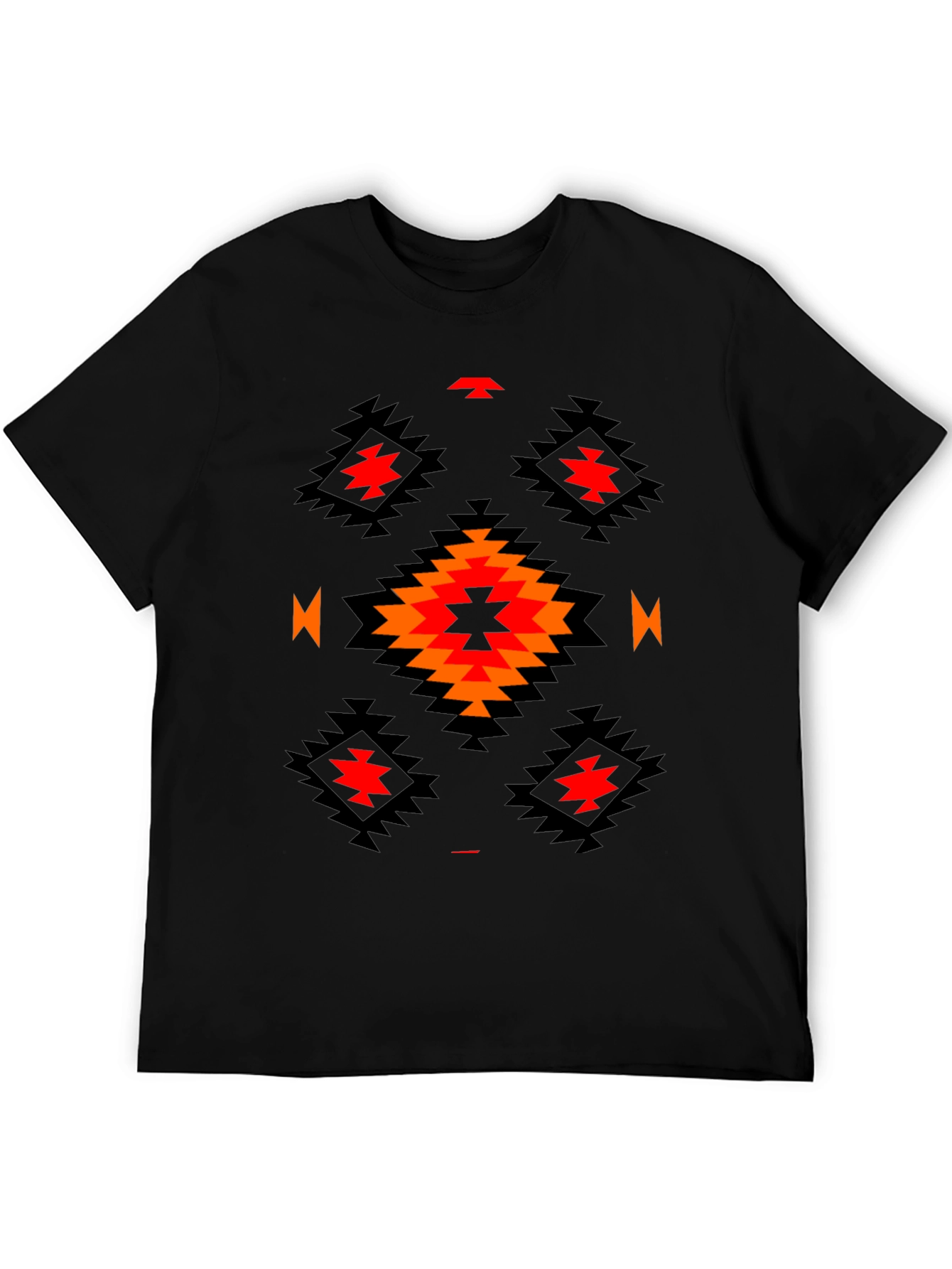 Aztec Tribal Print T-Shirt - Black