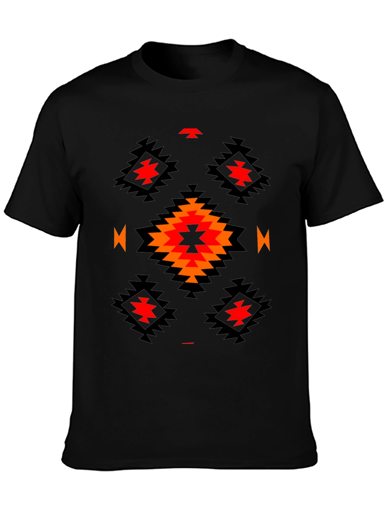 Aztec Tribal Print T-Shirt - Black