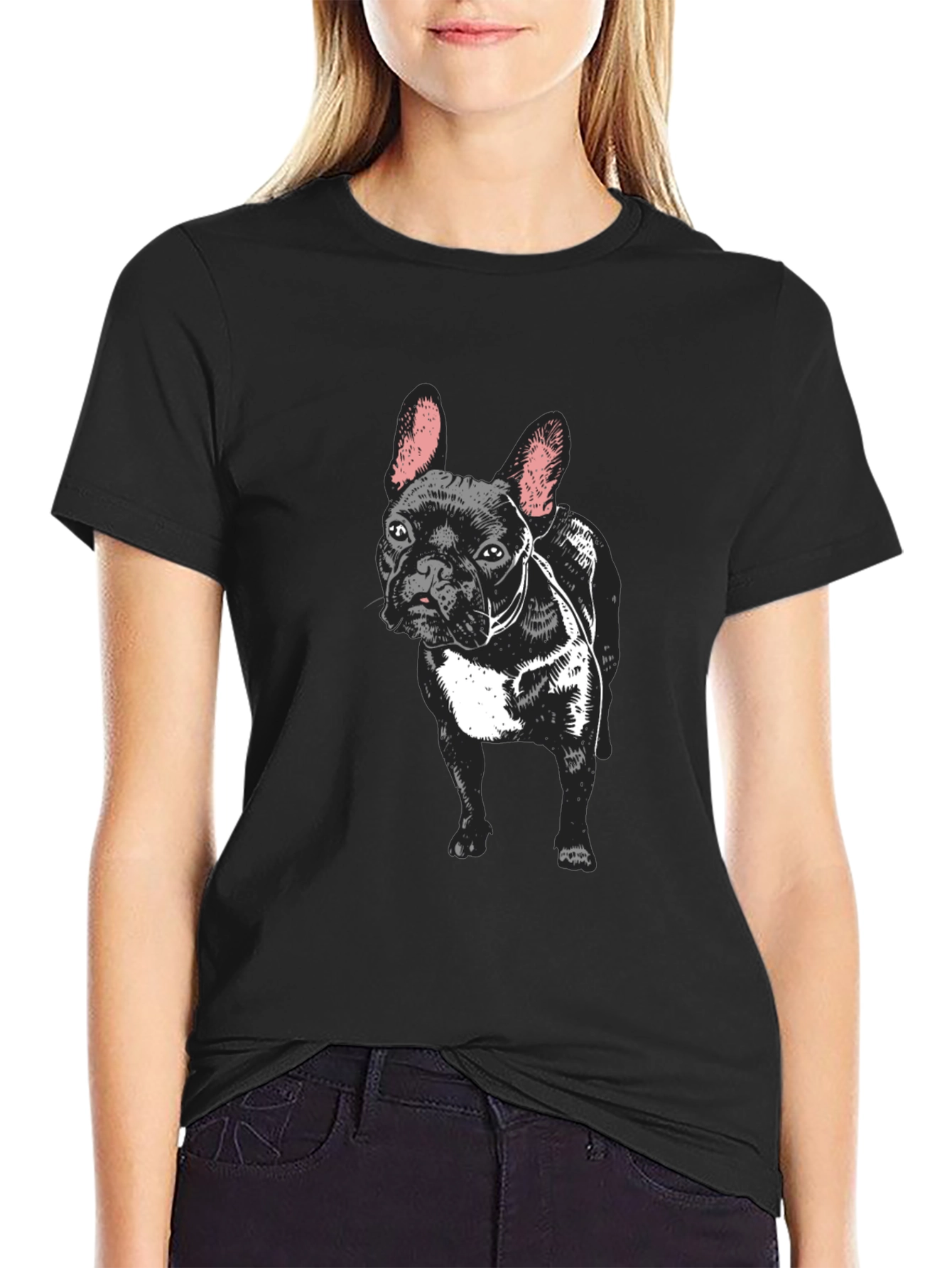 French Bulldog Graphic Tee - Mens Black T-Shirt