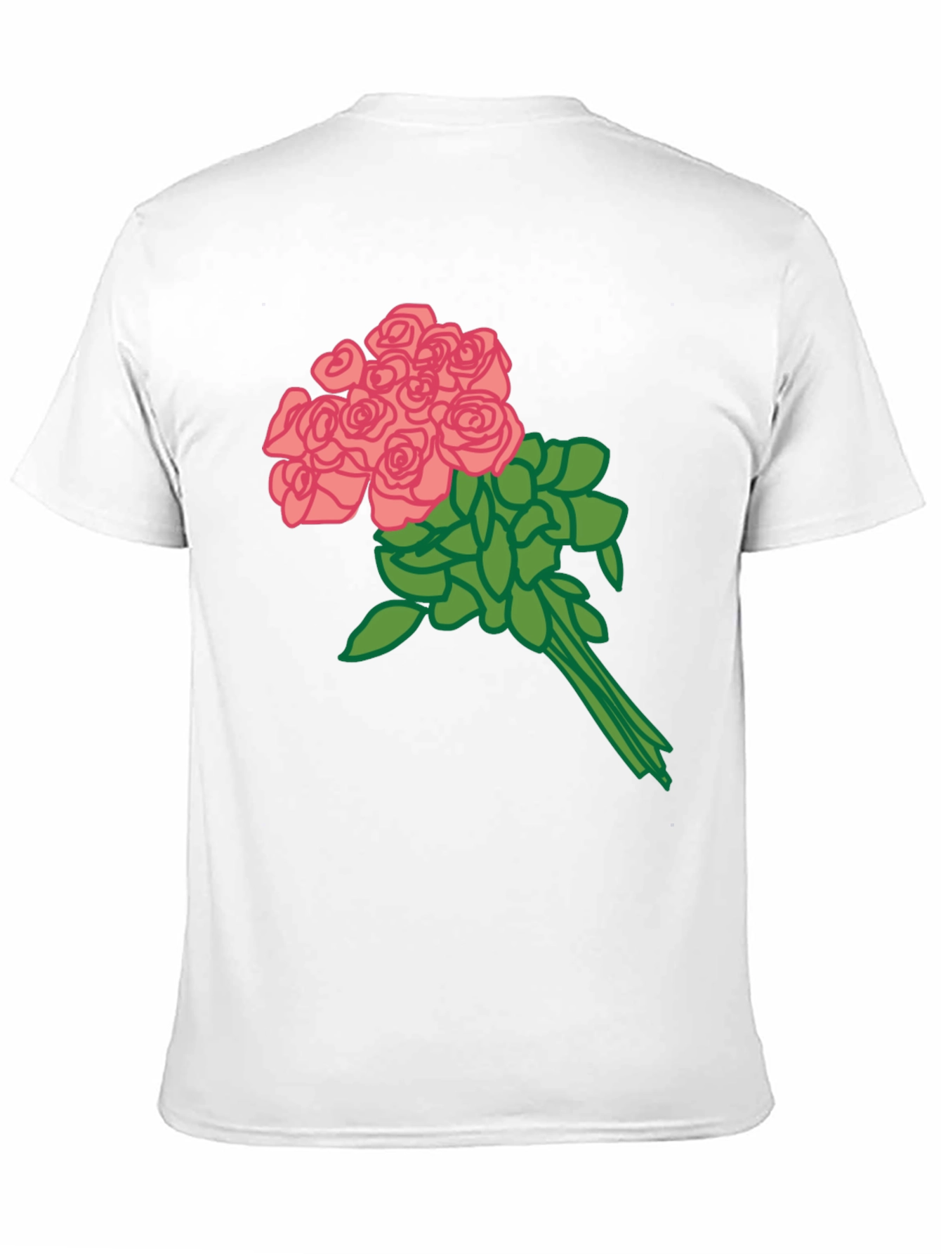 Floral Bouquet Graphic Tee - Black Cotton Shirt