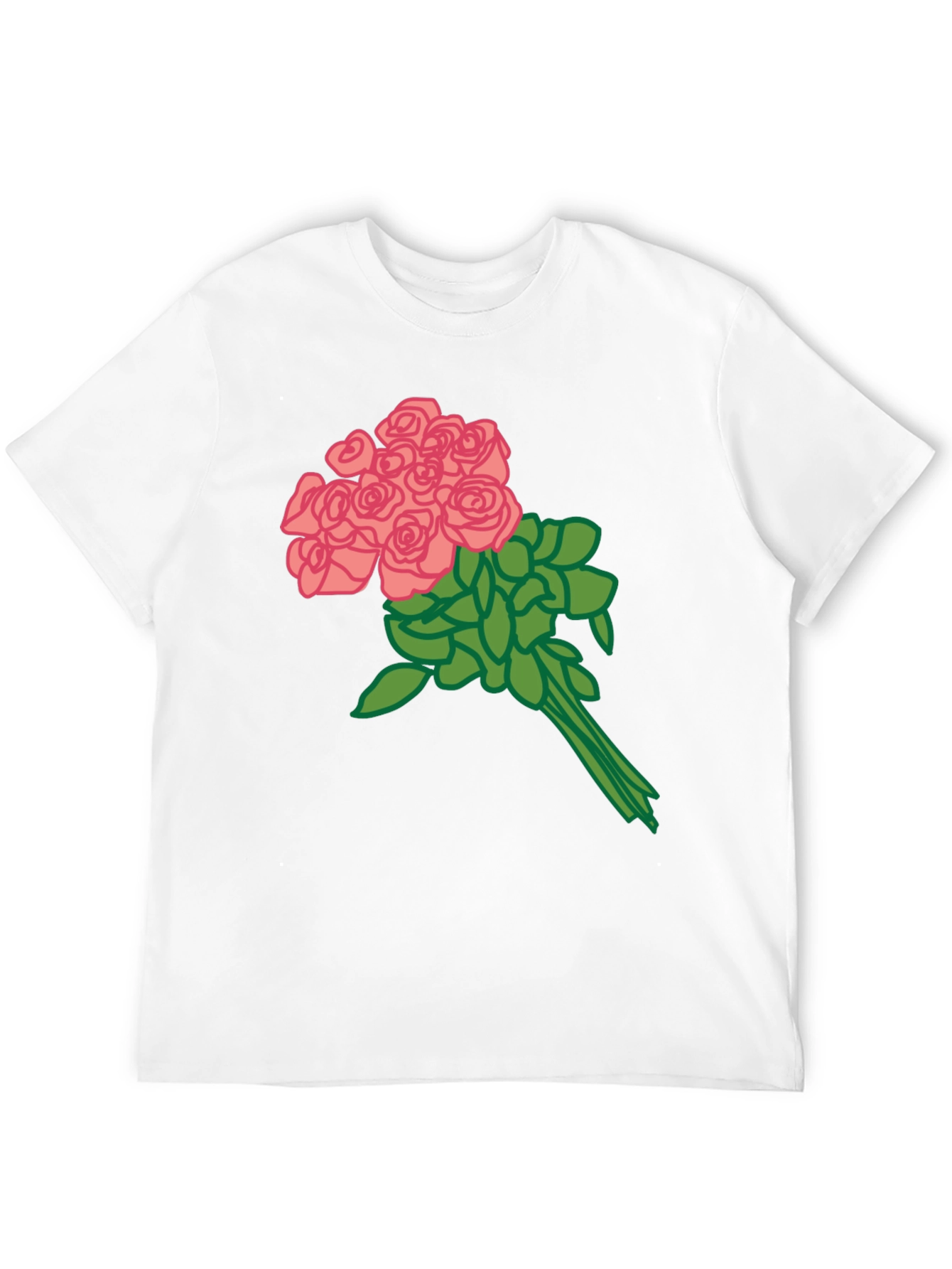 Floral Bouquet Graphic Tee - Black Cotton Shirt