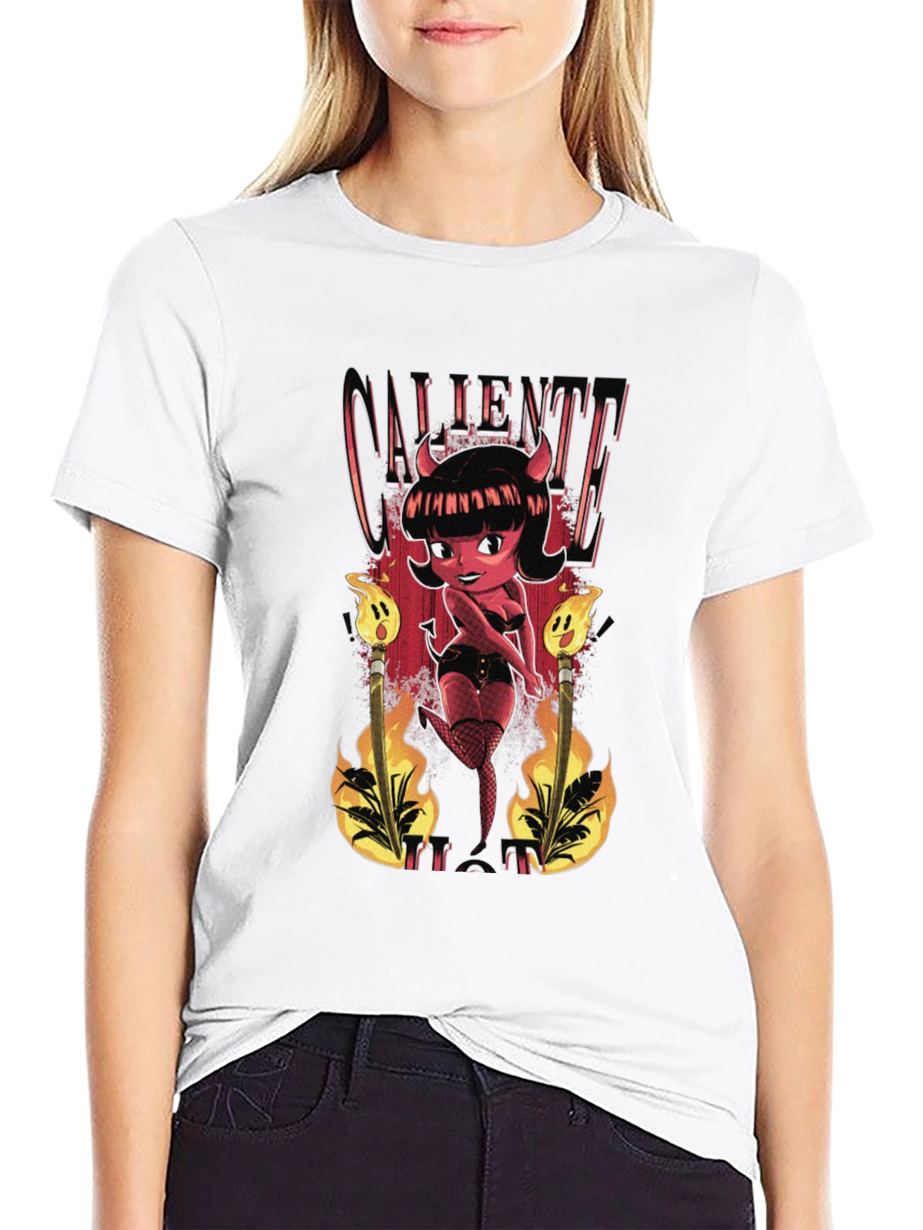 Caliente Devil Girl Graphic T-Shirt