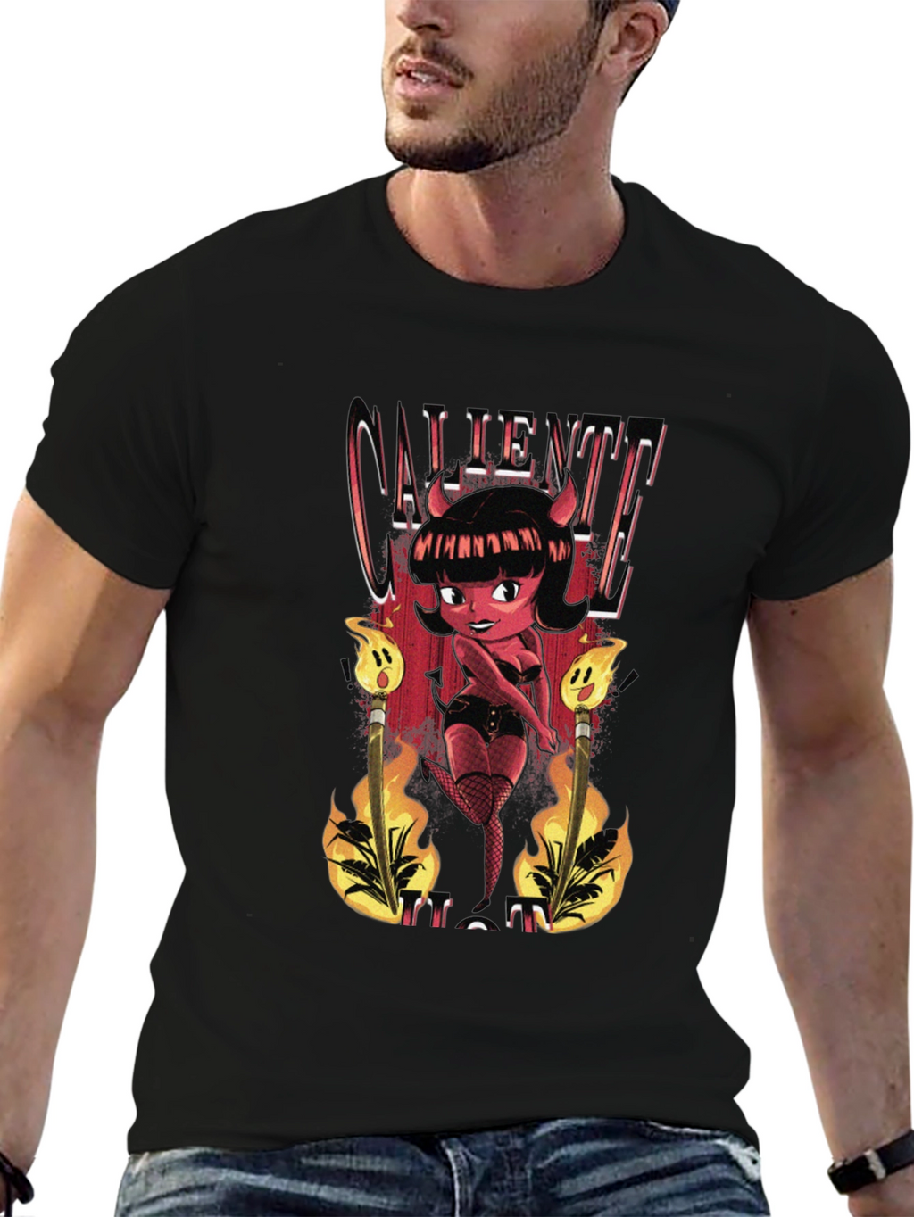 Caliente Devil Girl Graphic T-Shirt