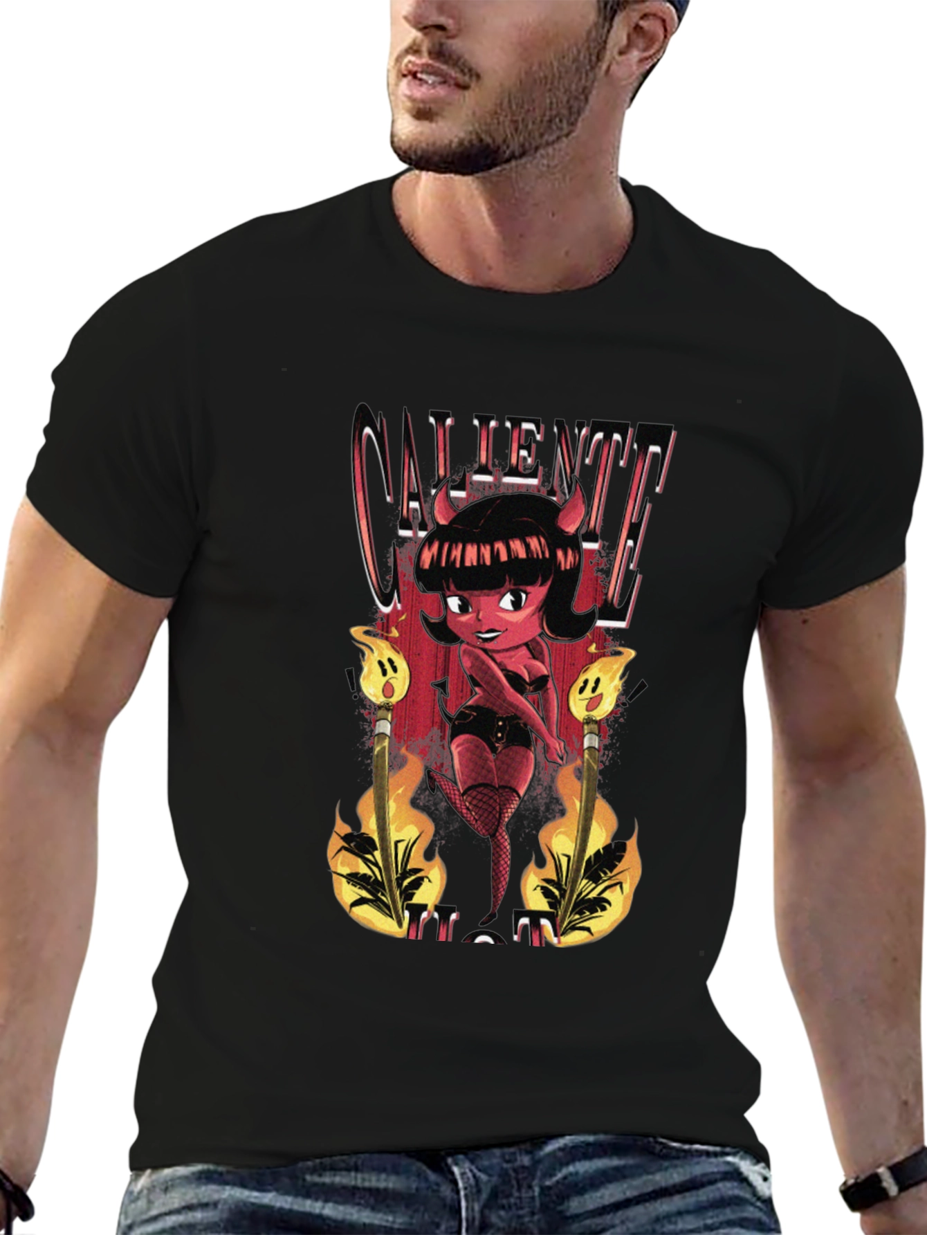 Caliente Devil Girl Graphic T-Shirt